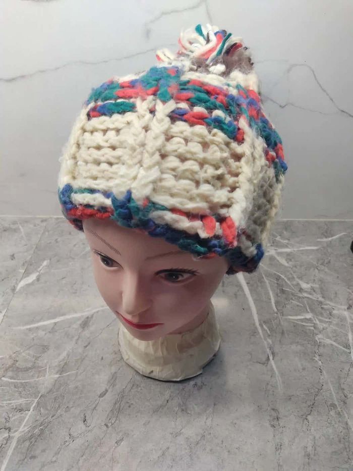 Japanese Brand Vintage Knit Wool Multicolour Beanie Hat Size ONE SIZE - 4 Thumbnail