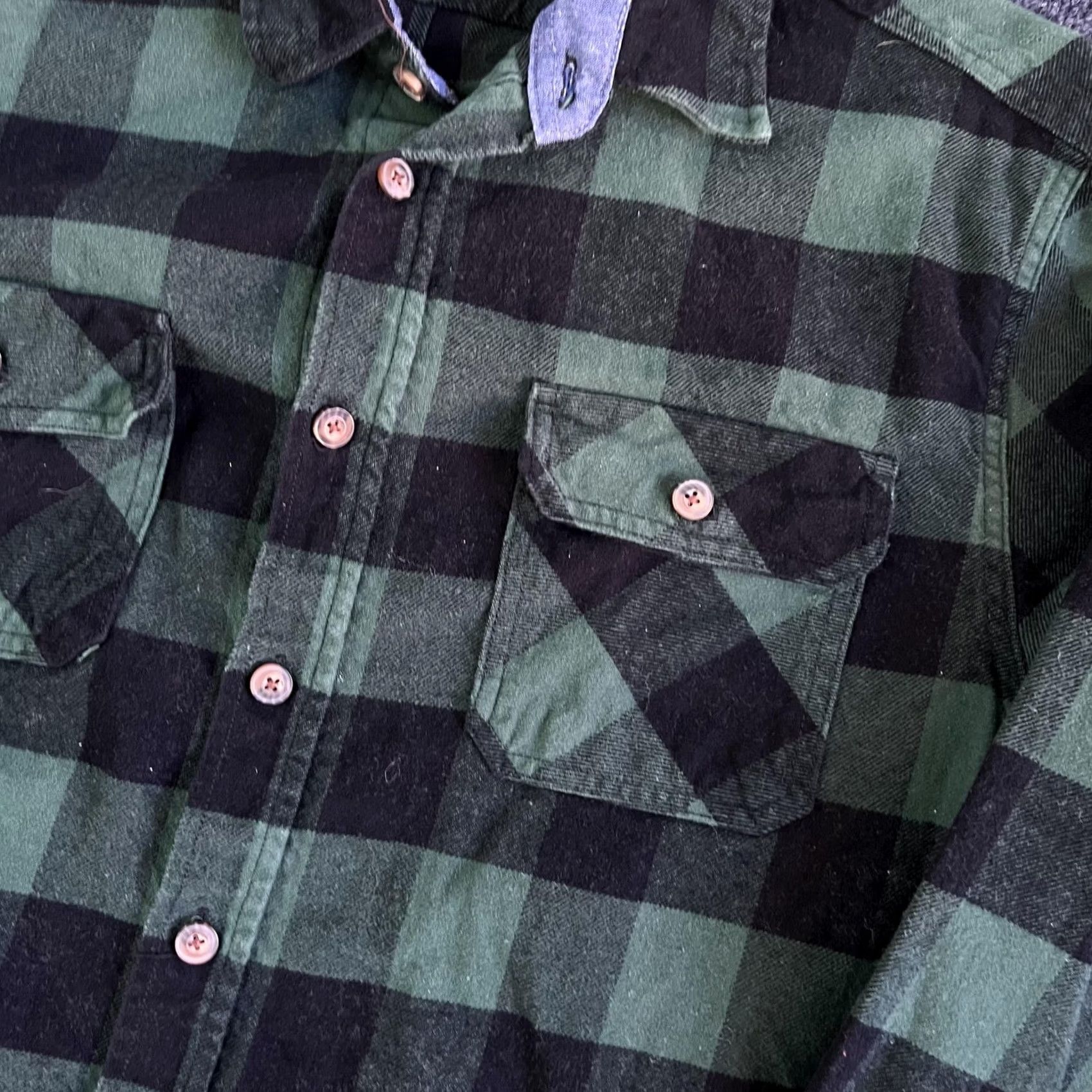Vintage Jachs MFG Flannel Shirt Mens Large Green Plaid Long Sleeve Button-Up Workwear Size US L / EU 52-54 / 3 - 2 Thumbnail