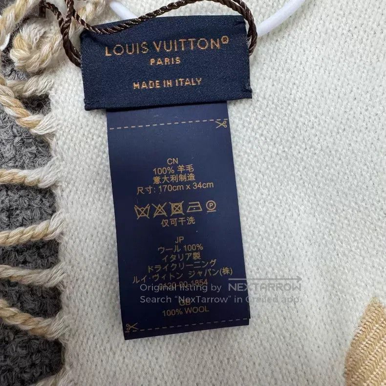 Louis Vuitton Louis Vuitton Camel wool presbyopic fringe scarf Size ONE SIZE - 6 Thumbnail