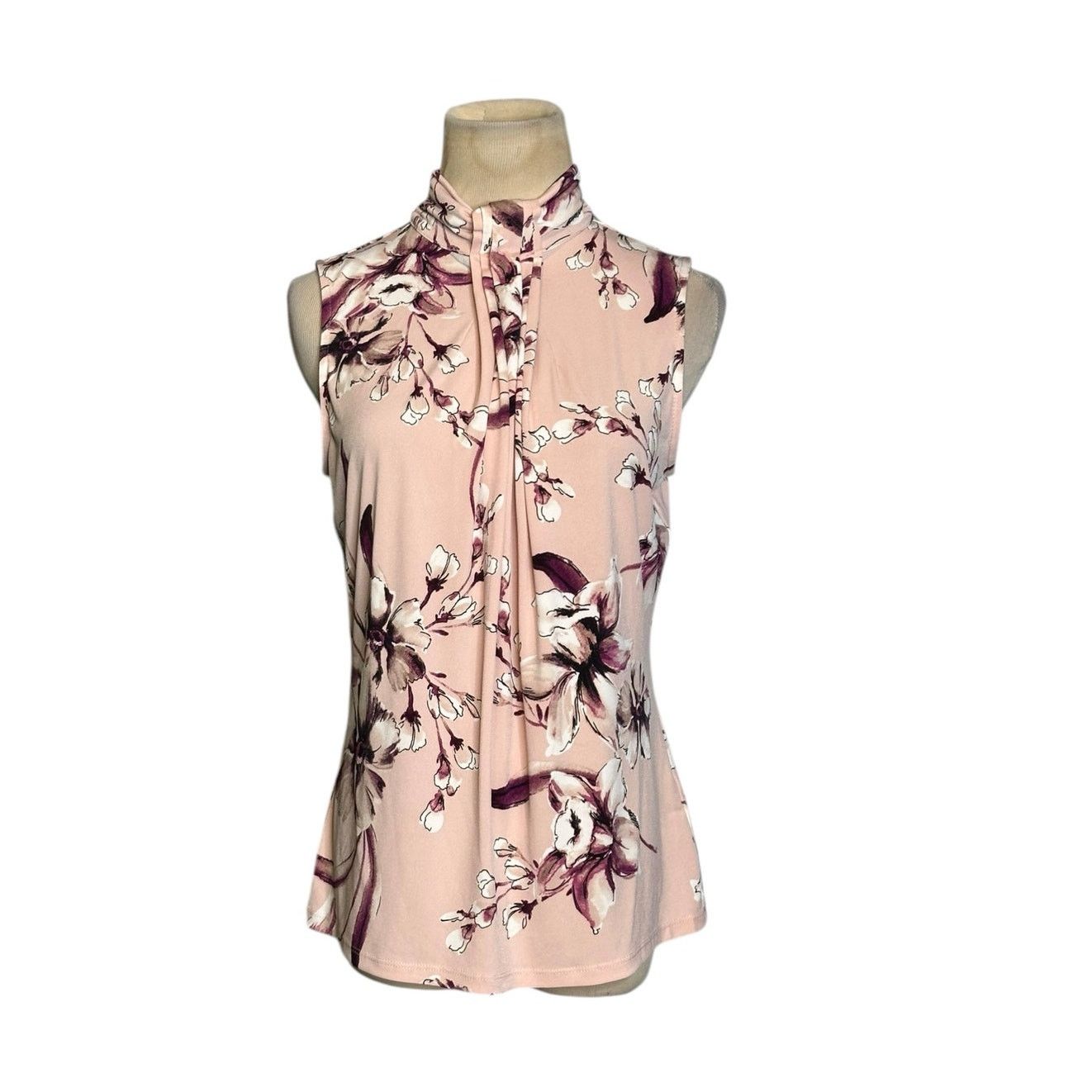 Karl Lagerfeld Karl Lagerfeld floral sleeveless drape-neck blouse size XS Size XS / US 0-2 / IT 36-38 - 1 Thumbnail