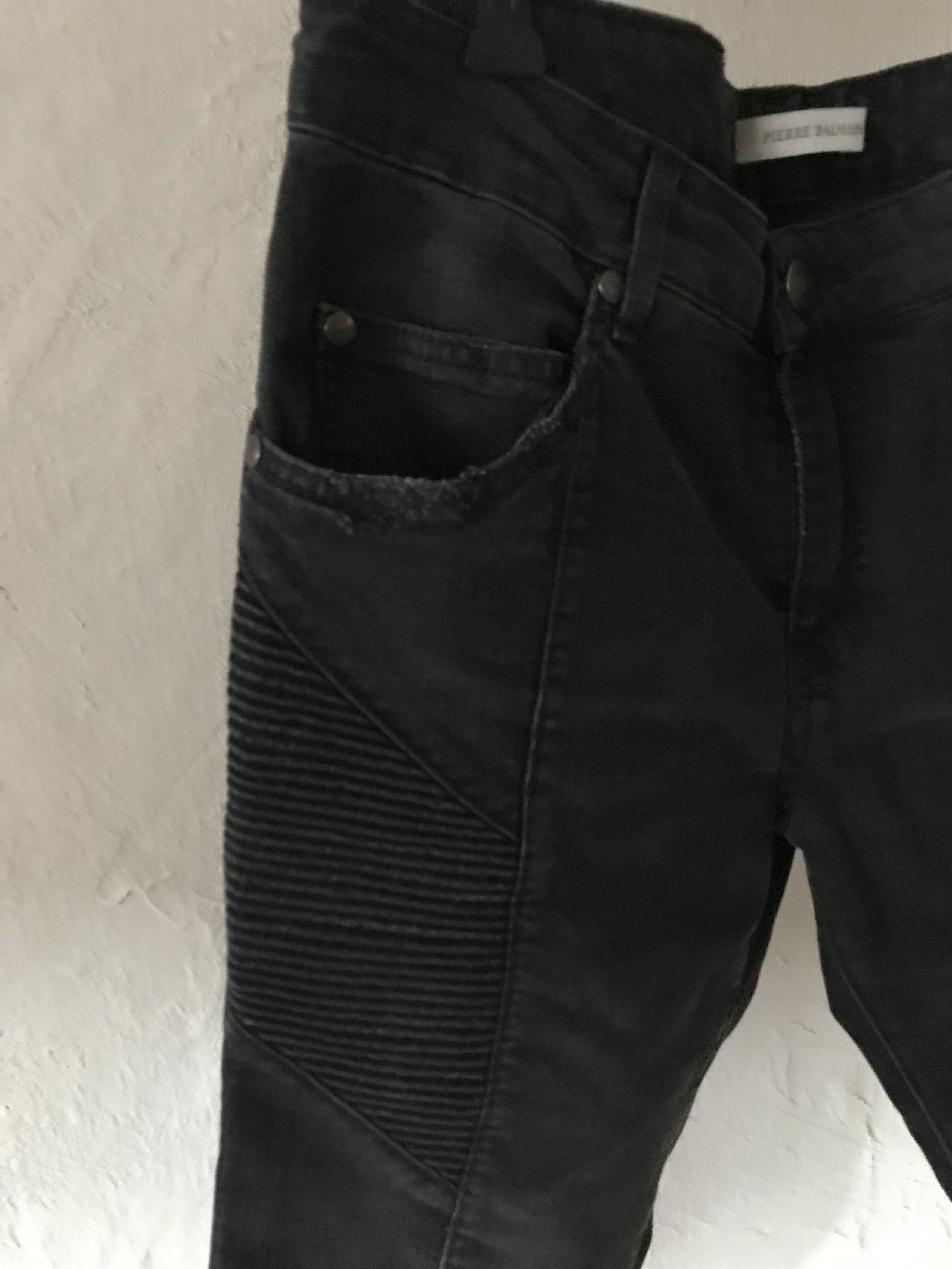 Pierre Balmain Pierre Balmain black distressed biker jeans, 32 Size US 32 / EU 48 - 2 Thumbnail