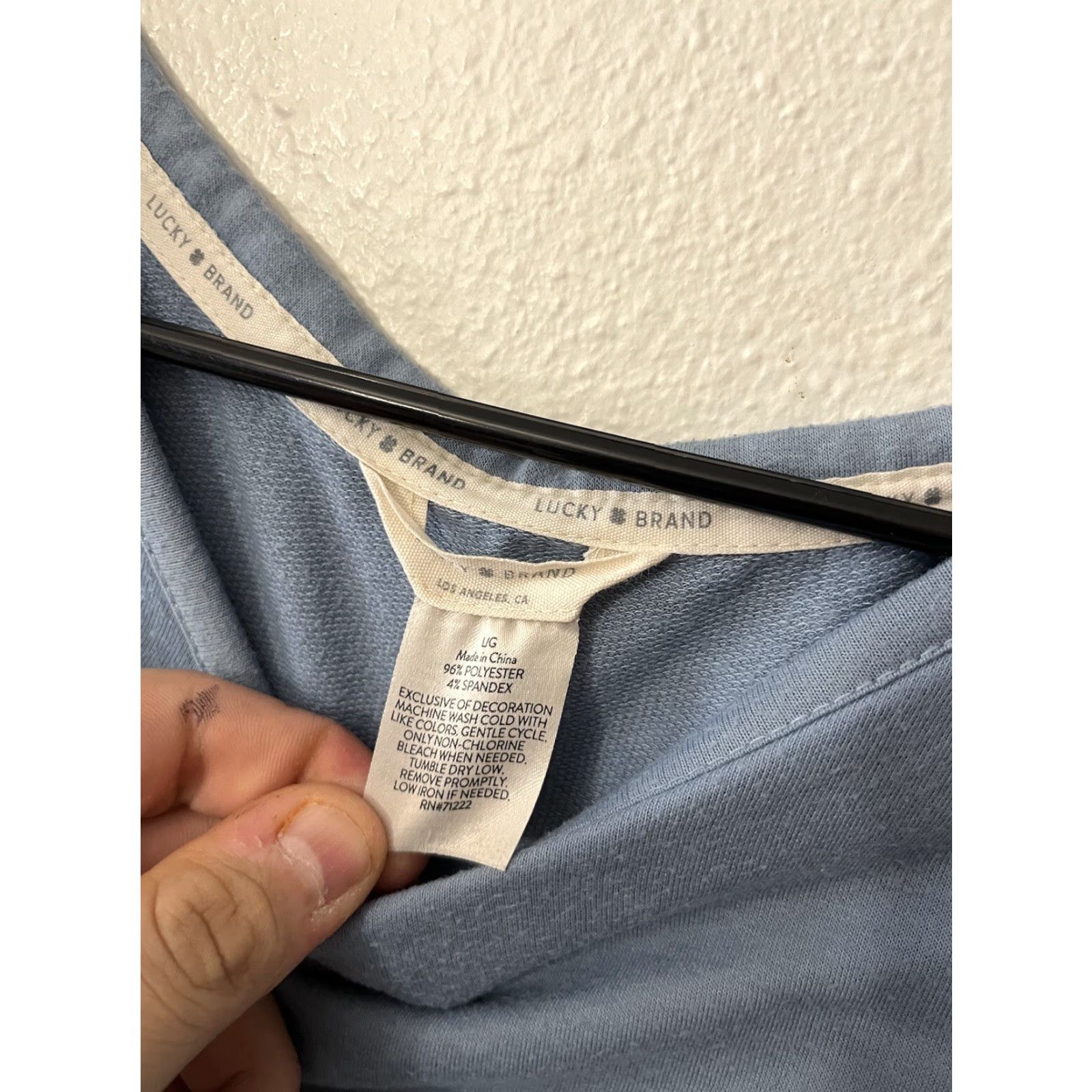 Lucky Brand LUCKY BRAND Blue Short Sleeve Tee Pajama Top Scoop Neck Large Womens Pajama Top Tee Cozy Soft Stretch Knit Knit Polyester Spandex Shirt Sleepwear Size L / US 10 / IT 46 - 2 Thumbnail