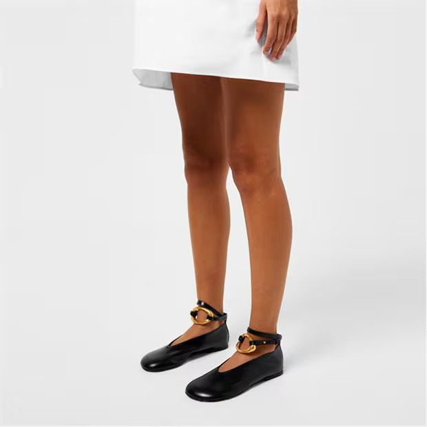 Jil Sander o1g2r1mq1024 Flats in Black & Gold Size US 7 / IT 37 - 6 Thumbnail