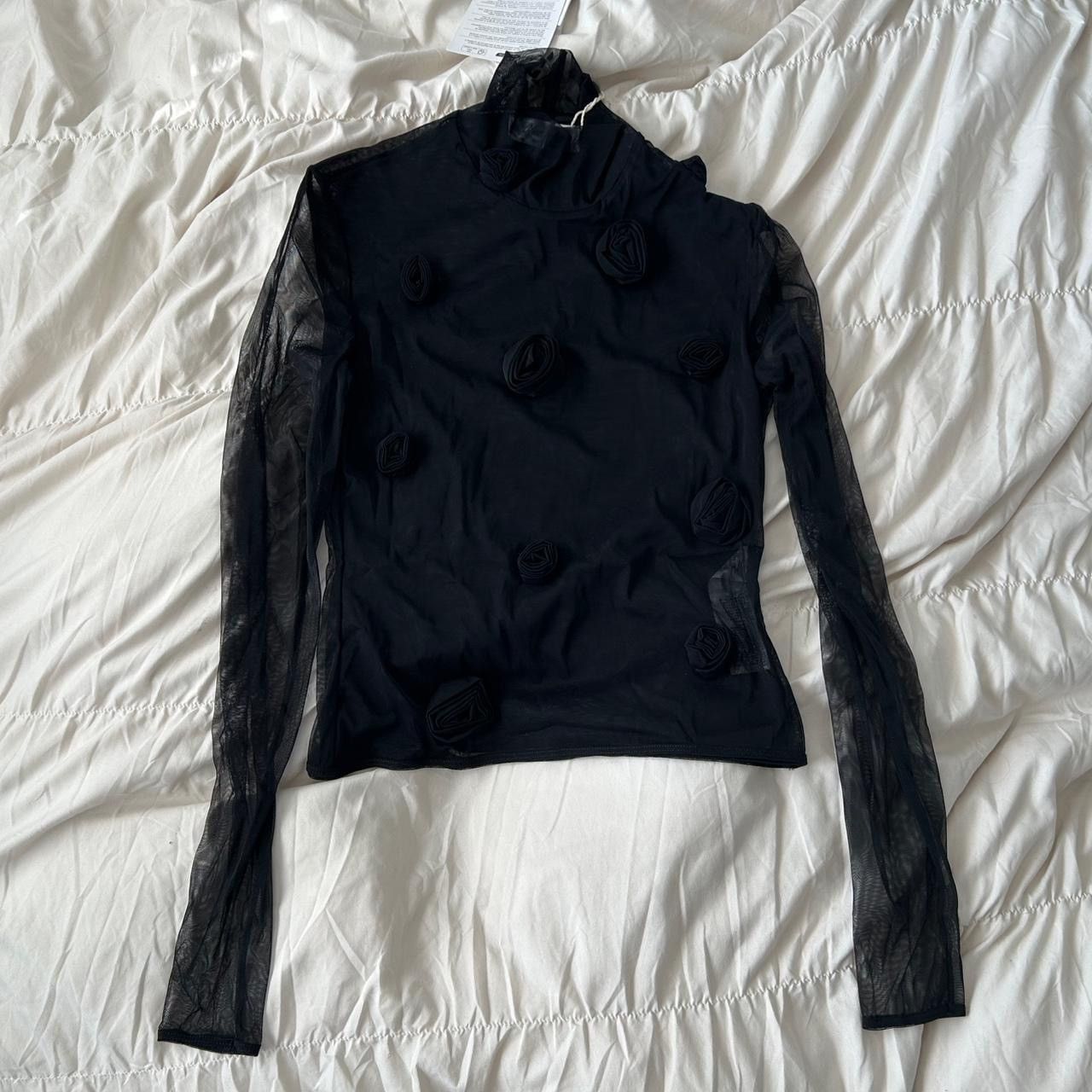 Blumarine Blumarine Floral-Appliqué Long Sleeve Mesh Top Size S / US 4 / IT 40 - 5 Thumbnail