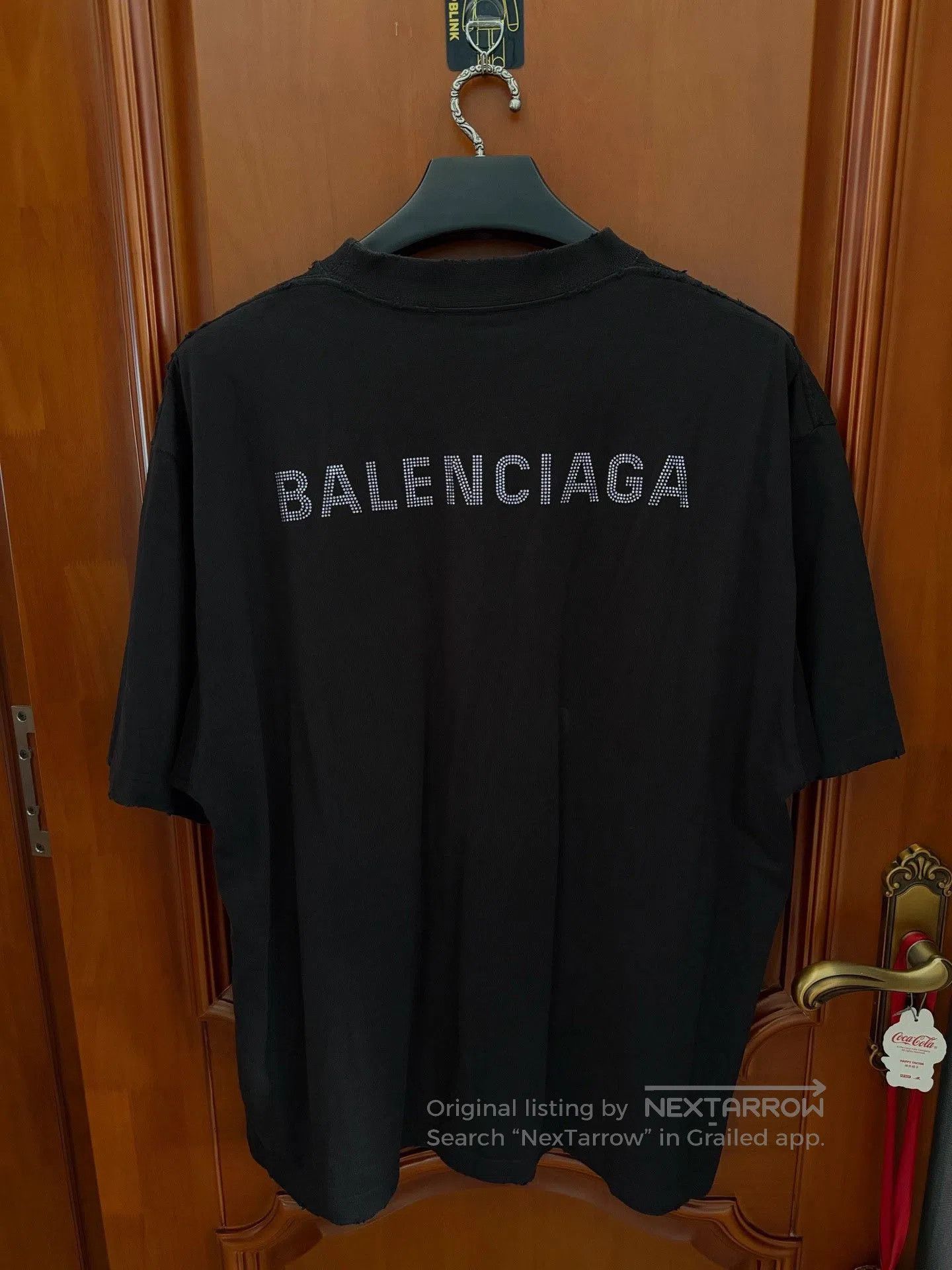 Balenciaga Balenciaga Crystal Logo Distressed Top. Size L / US 10 / IT 46 - 1 Thumbnail