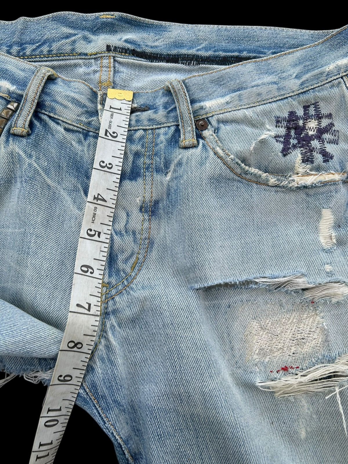 Hysteric Glamour Thrashed Vintage Hysteric Glamour Selvedge Flare Denim Jeans Size US 32 / EU 48 - 21 Thumbnail