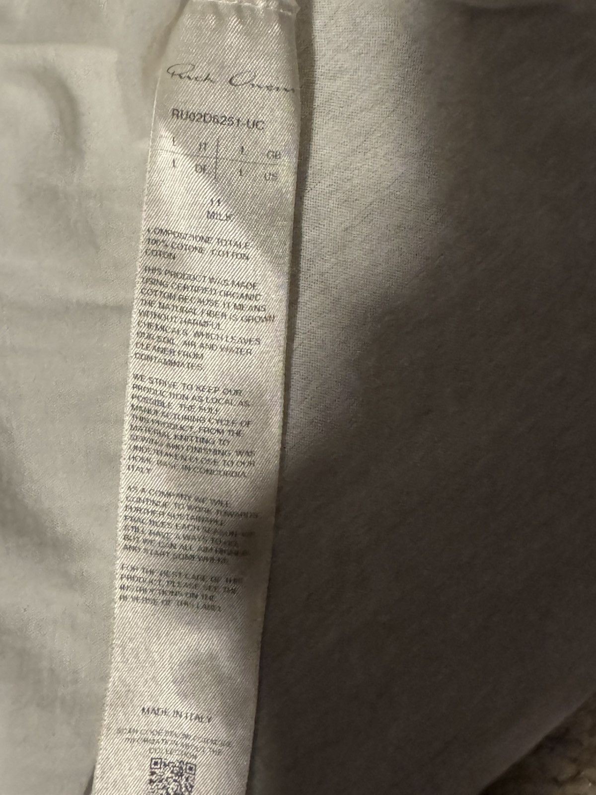 Rick Owens Rick Owens Milk thin unstable cotton tee Size US L / EU 52-54 / 3 - 4 Thumbnail