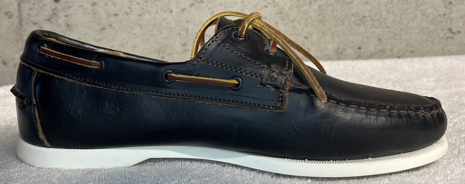 Allen Edmonds Allen Edmonds "MARITIME" Dark Navy Leather Boat Shoes 11D Size US 11 / EU 44 - 5 Thumbnail