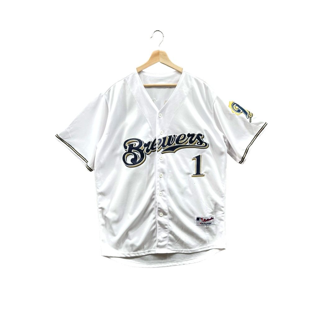 Vintage Majestic Authentic Milwaukee Brewers Hart #1 Baseball Jersey ...