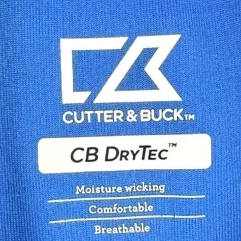 Cutter & Buck Cutter & Buck Polo Shirt Mens M Blue DryTec Golf Striped Logo EUC Size US M / EU 48-50 / 2 - 3 Thumbnail