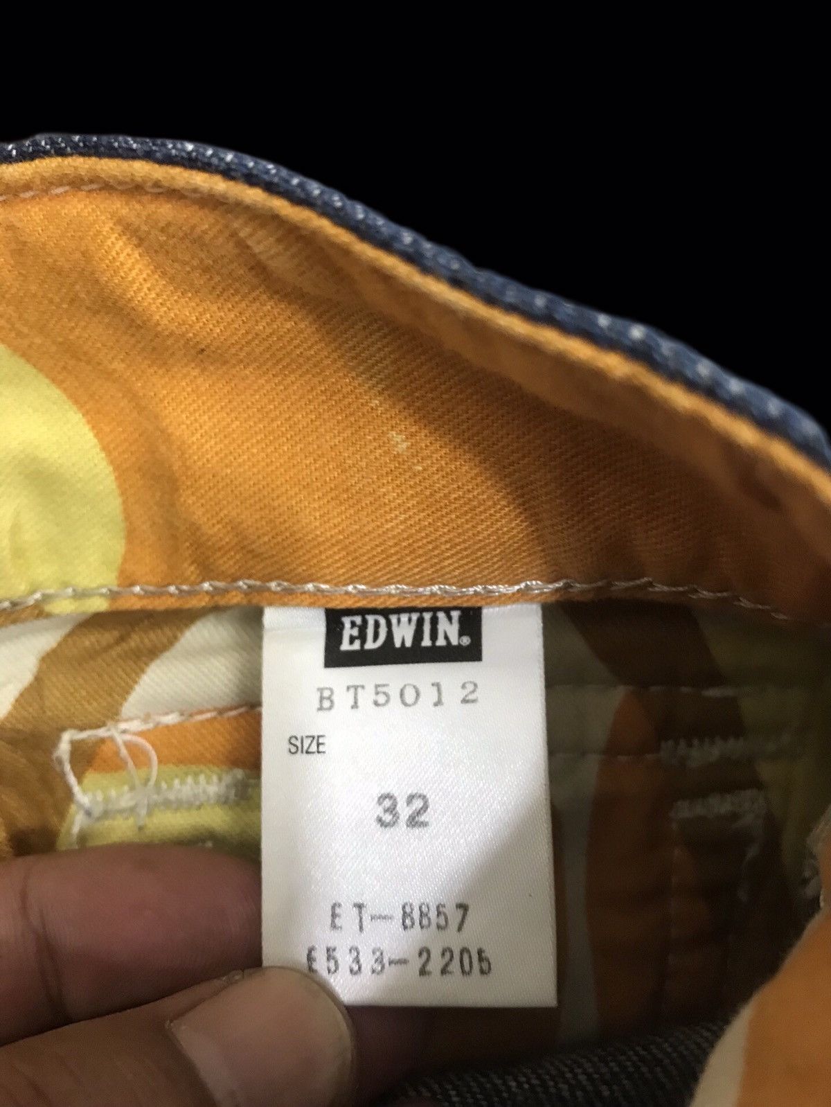 Edwin 💥BOOTCUT💥ARCHIVAL EDWIN STONE WASH DISTRESSED DENIM F112 Size US 35 - 18 Thumbnail