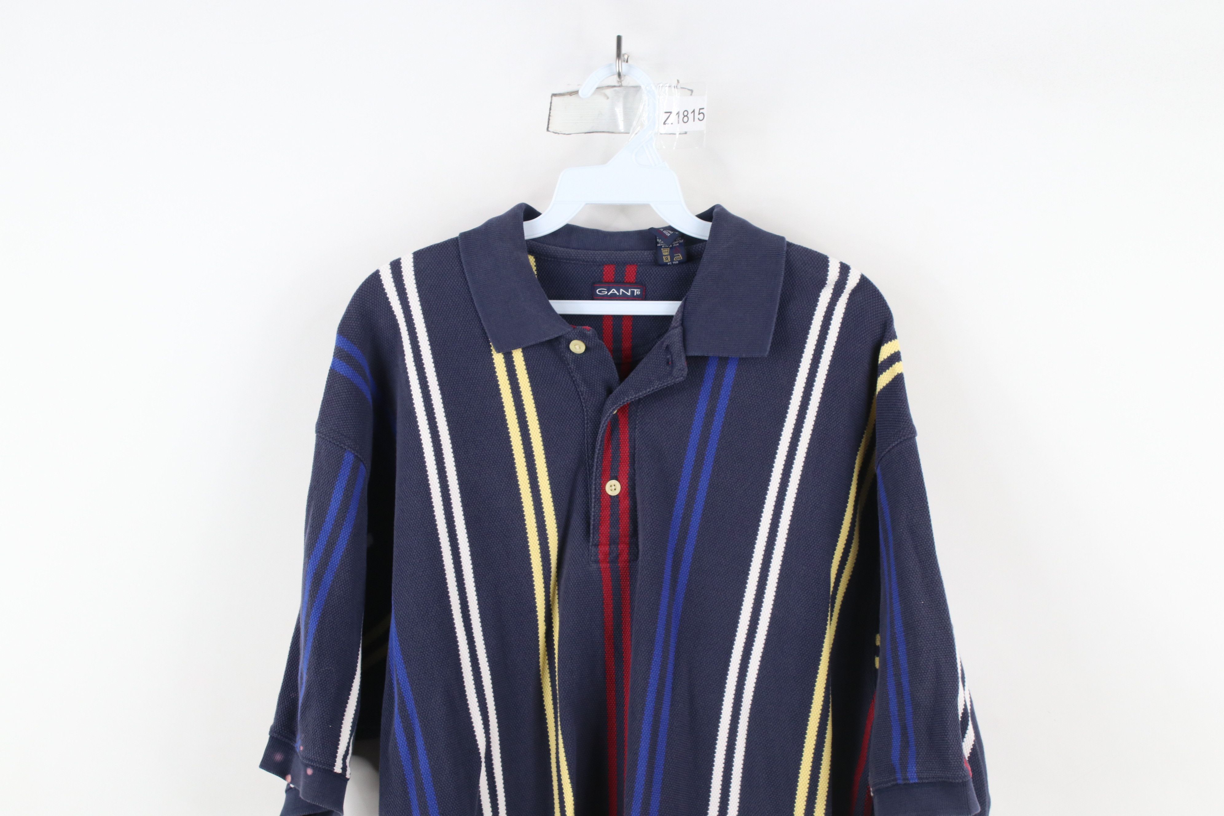 Vintage Vintage 90s Streetwear Striped Thermal Knit Golf Polo Size US L / EU 52-54 / 3 - 2 Thumbnail