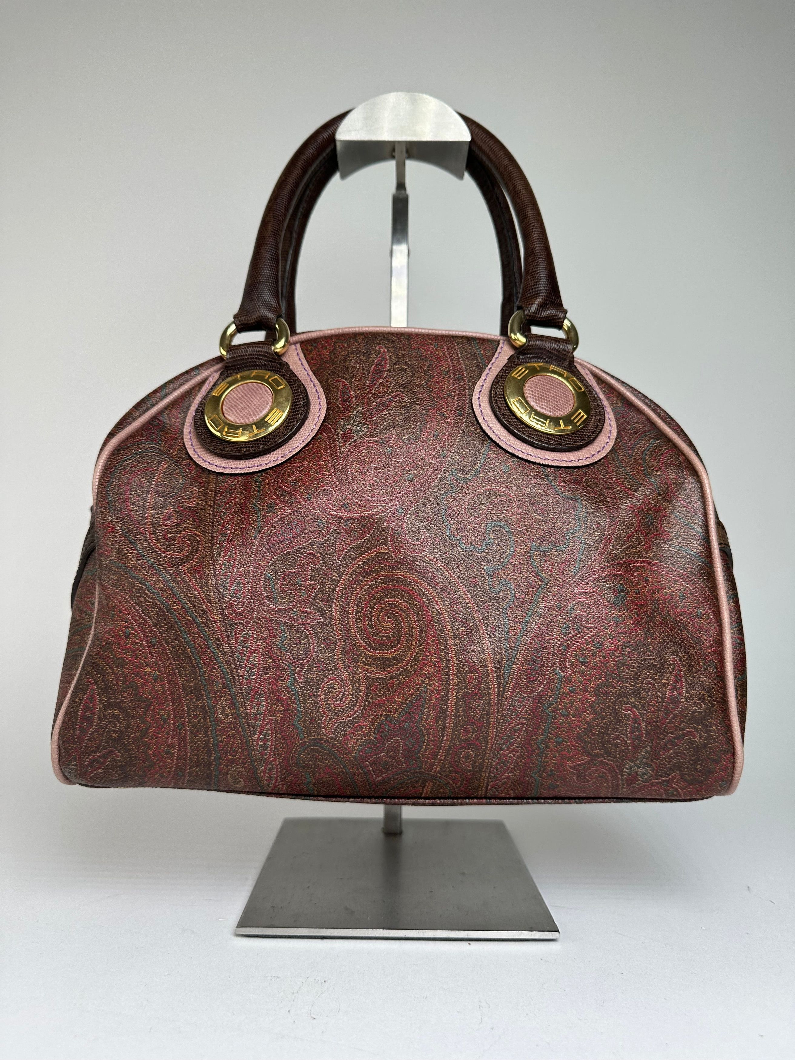 Etro Vintage Paisley Handbag Coated Canvas Brown Size ONE SIZE - 1 Thumbnail