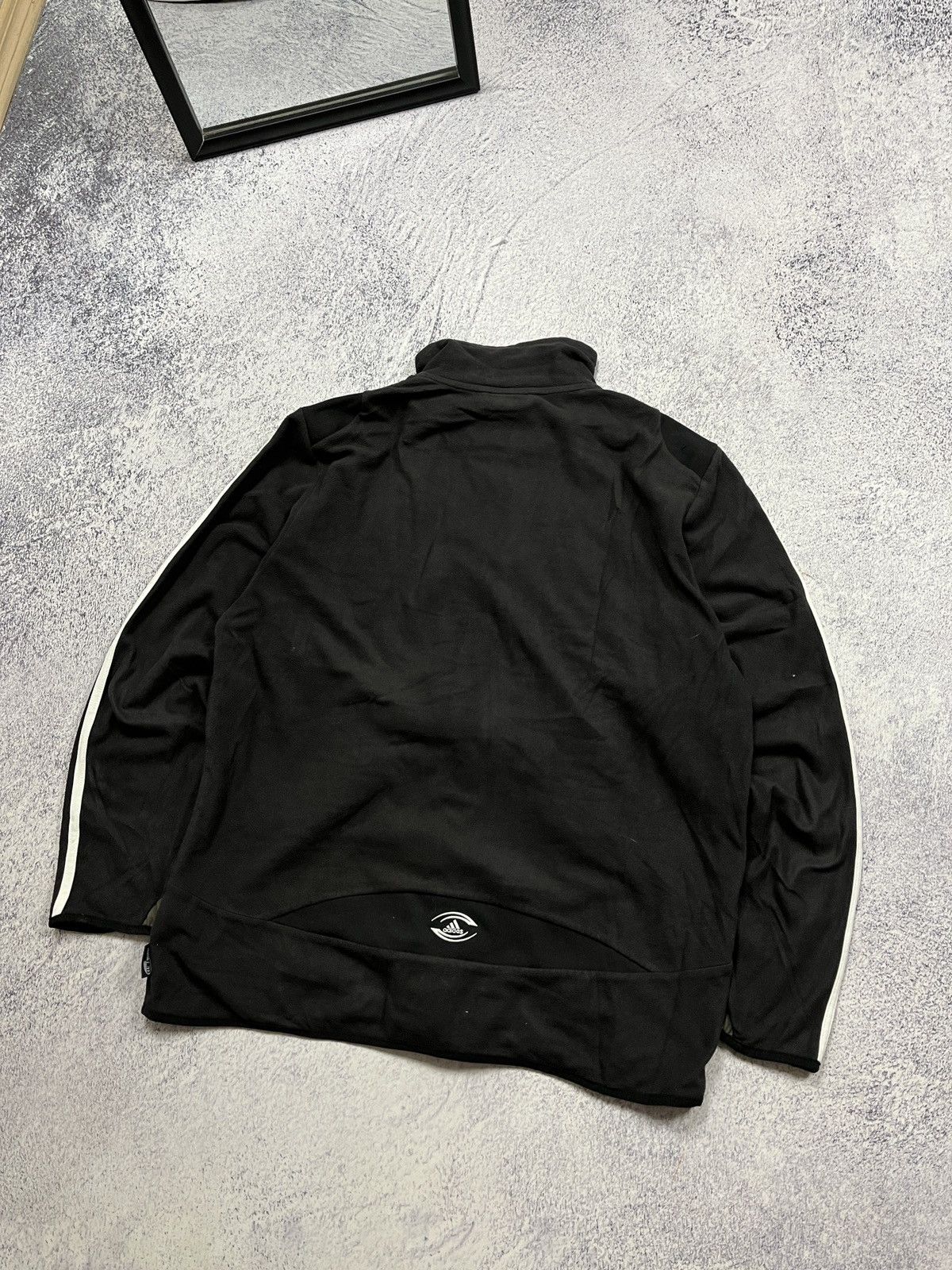 Adidas × Vintage Vintage 00s Adidas All Blacks Zip Fleece Jacket Sweater Rare Size US L / EU 52-54 / 3 - 12 Thumbnail