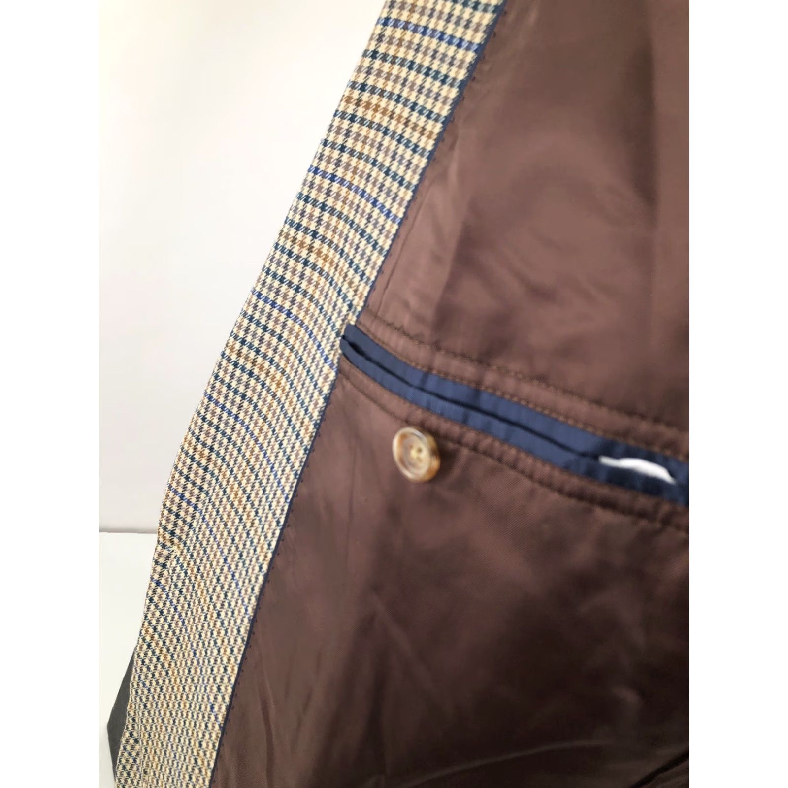 Brooks Brothers BROOKS BROTHERS 1818 MADISON Plaid Wool 42L Blazer Jacket Men Size 42 L Brown Beige Blue Gray C14 EXCELLENT Size 42R - 7 Thumbnail