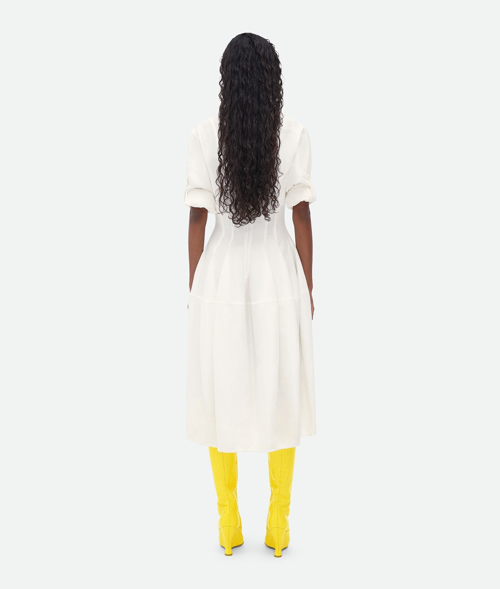 Bottega Veneta o1bcso1str0225 Viscose And Linen Dress in Chalk Size M / US 6-8 / IT 42-44 - 3 Thumbnail