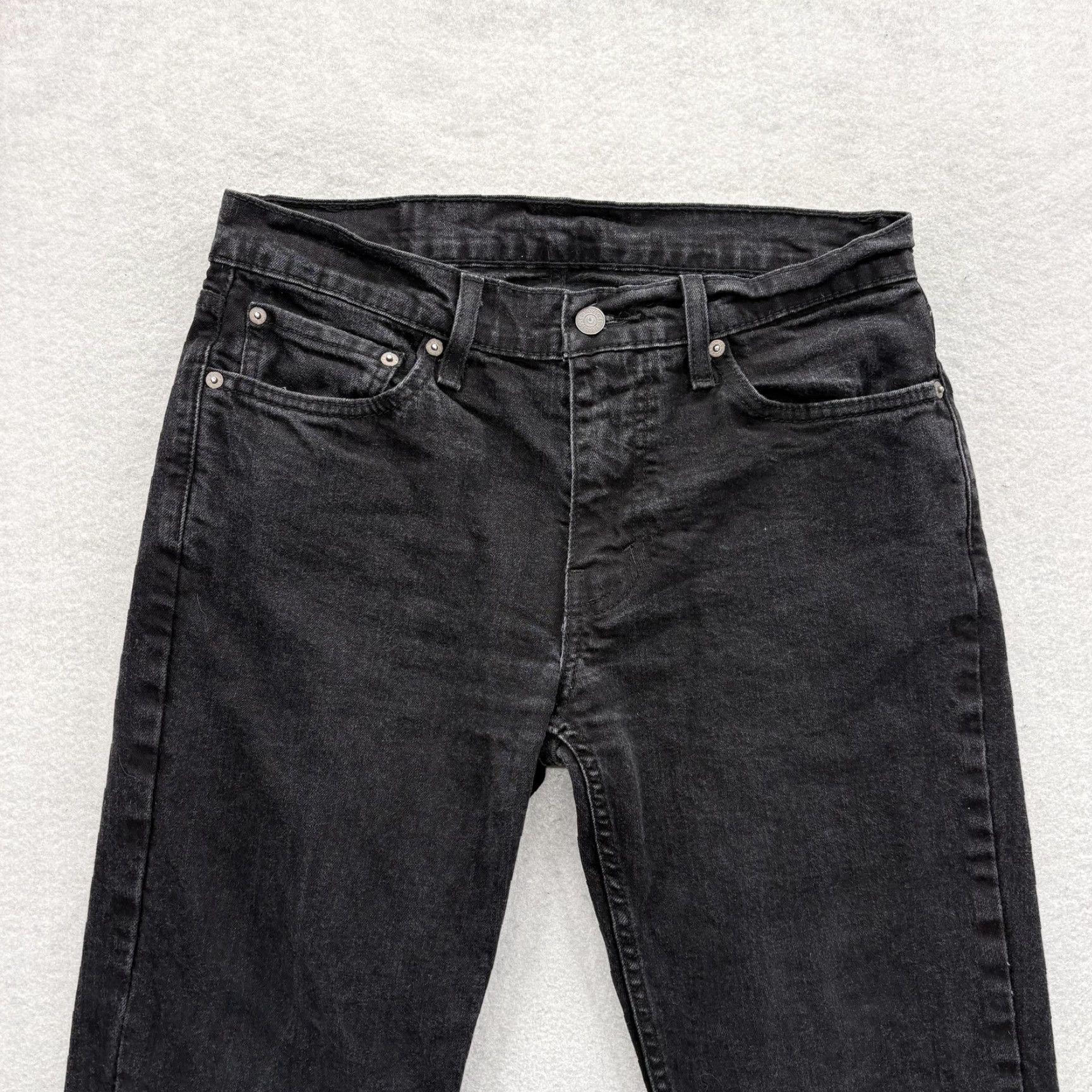 Levi's VINTAGE Levis 511 Jeans Mens 31x32 Black Charcoal Wash Slim Straight Denim Stretch Pants Size US 31 - 2 Thumbnail