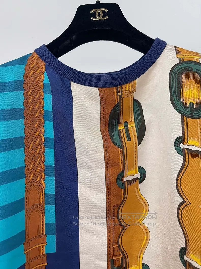 Hermes Hermes Printed silk mixed top Size XS / US 0-2 / IT 36-38 - 7 Thumbnail