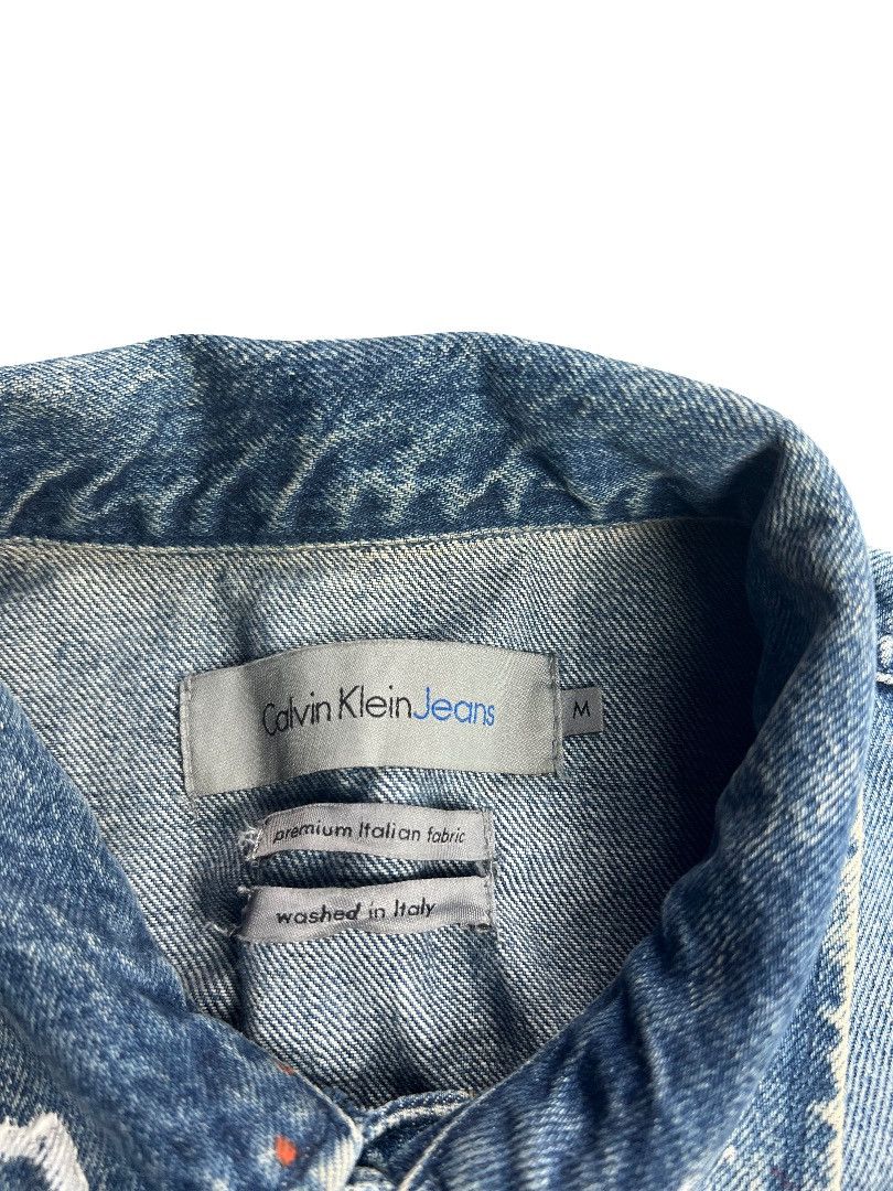 Calvin Klein Calvin Klein Jeans Paint Splatter Denim Jacket (Medium) New Size US M / EU 48-50 / 2 - 2 Thumbnail