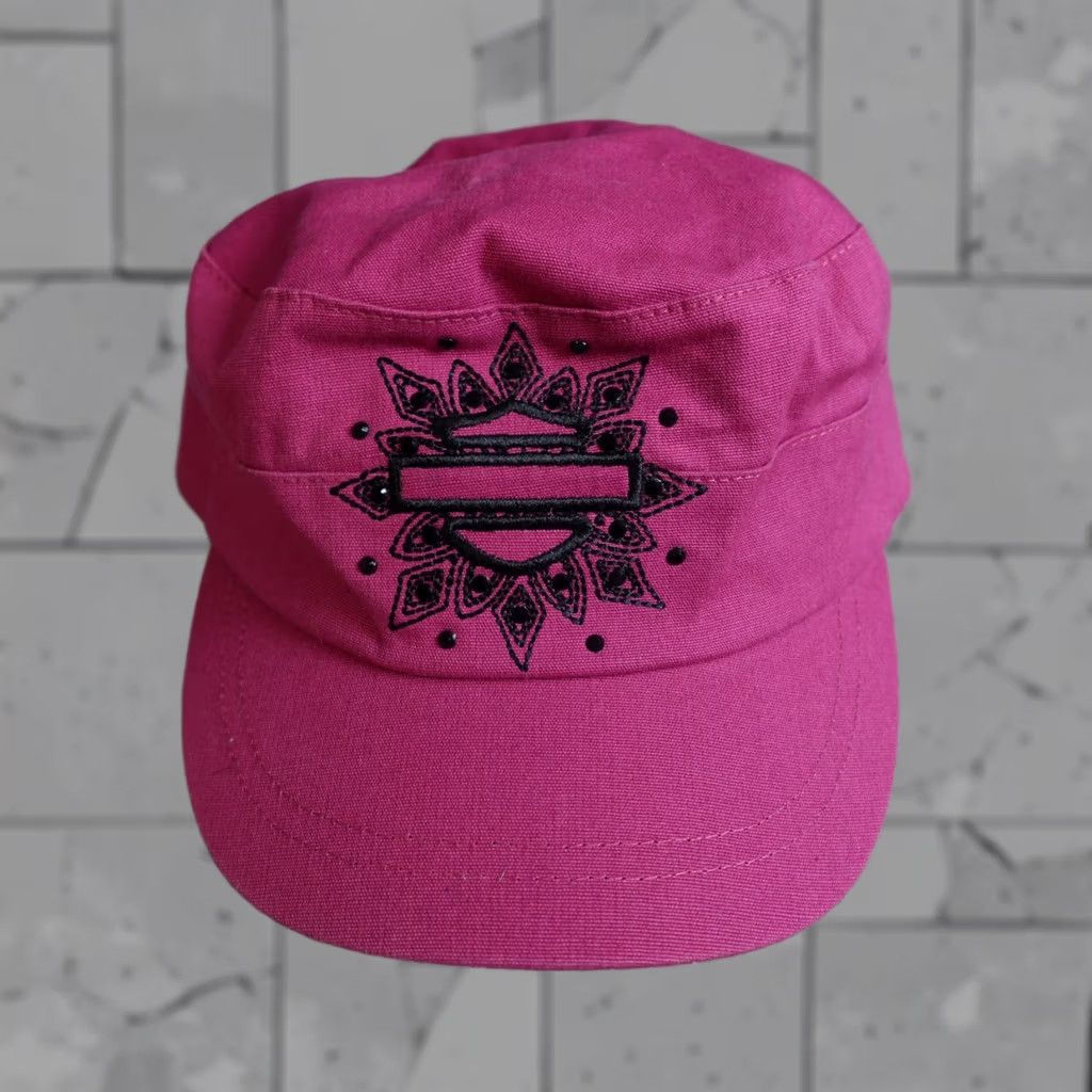 Harley Davidson Harley-Davidson Hat Strapback Pink Cotton Official Patrol Cap Womens Cap Casual One Size Pink Embroidered Adjustable Sport Army Cap Women Size ONE SIZE - 1 Thumbnail