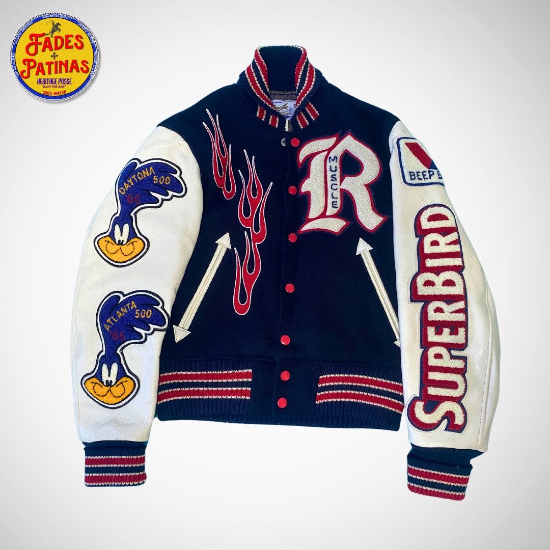 image of Toyo Enterprises x Whitesville Varsity Jacket X Looney Tunes in Black, Men's (Size XS)