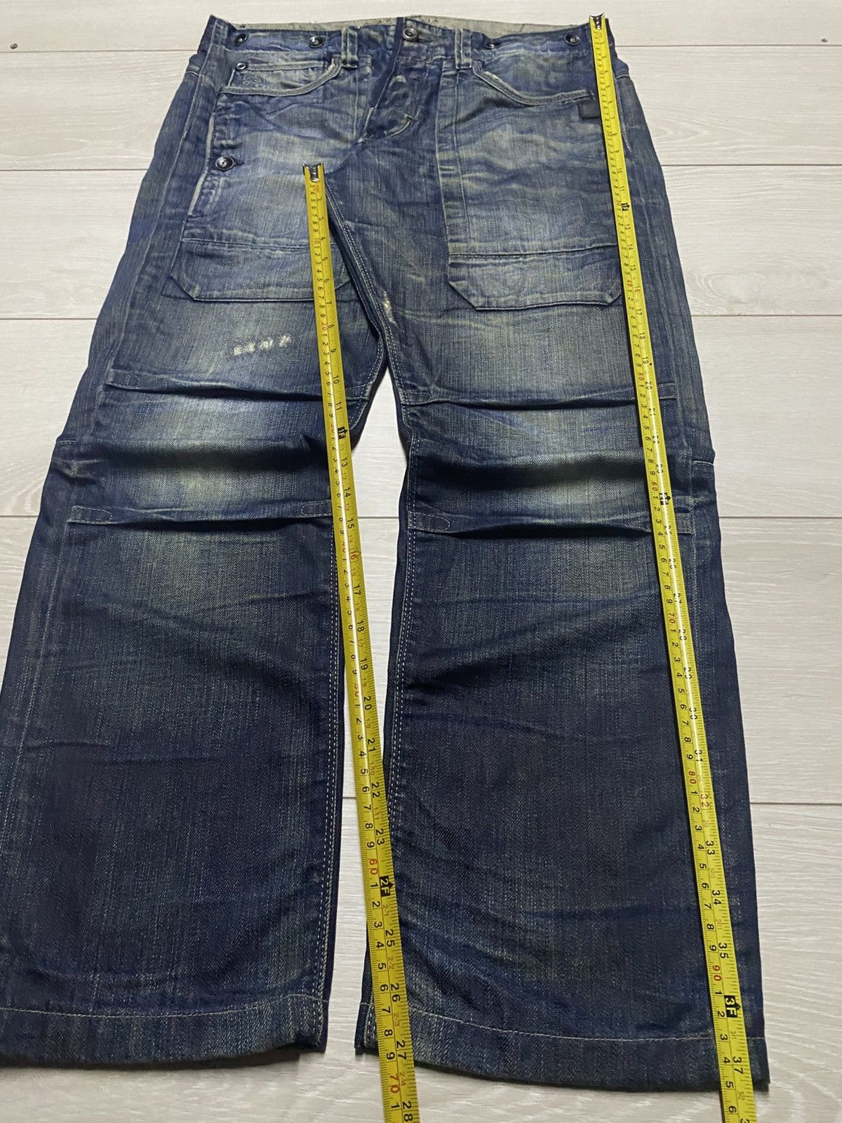 G-Star × Marc Newson G Star 33/01 Mud Wash Buckle Back Double Knee Loose Jeans Size US 33 - 21 Thumbnail