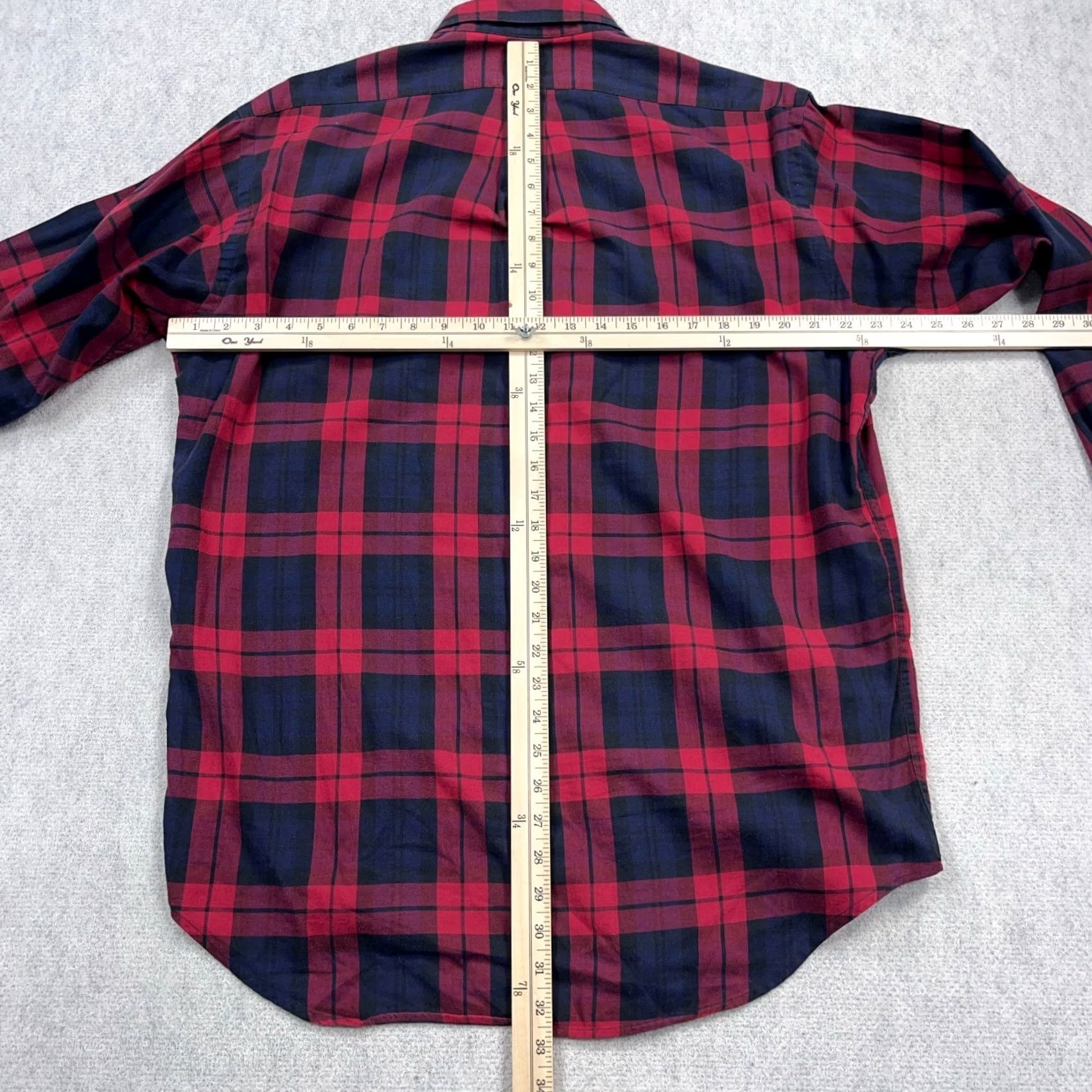 Ralph Lauren Ralph Lauren Shirt Mens M Red Men Blue Plaid Button Blake Pony Cotton Dress Size 40R - 6 Thumbnail