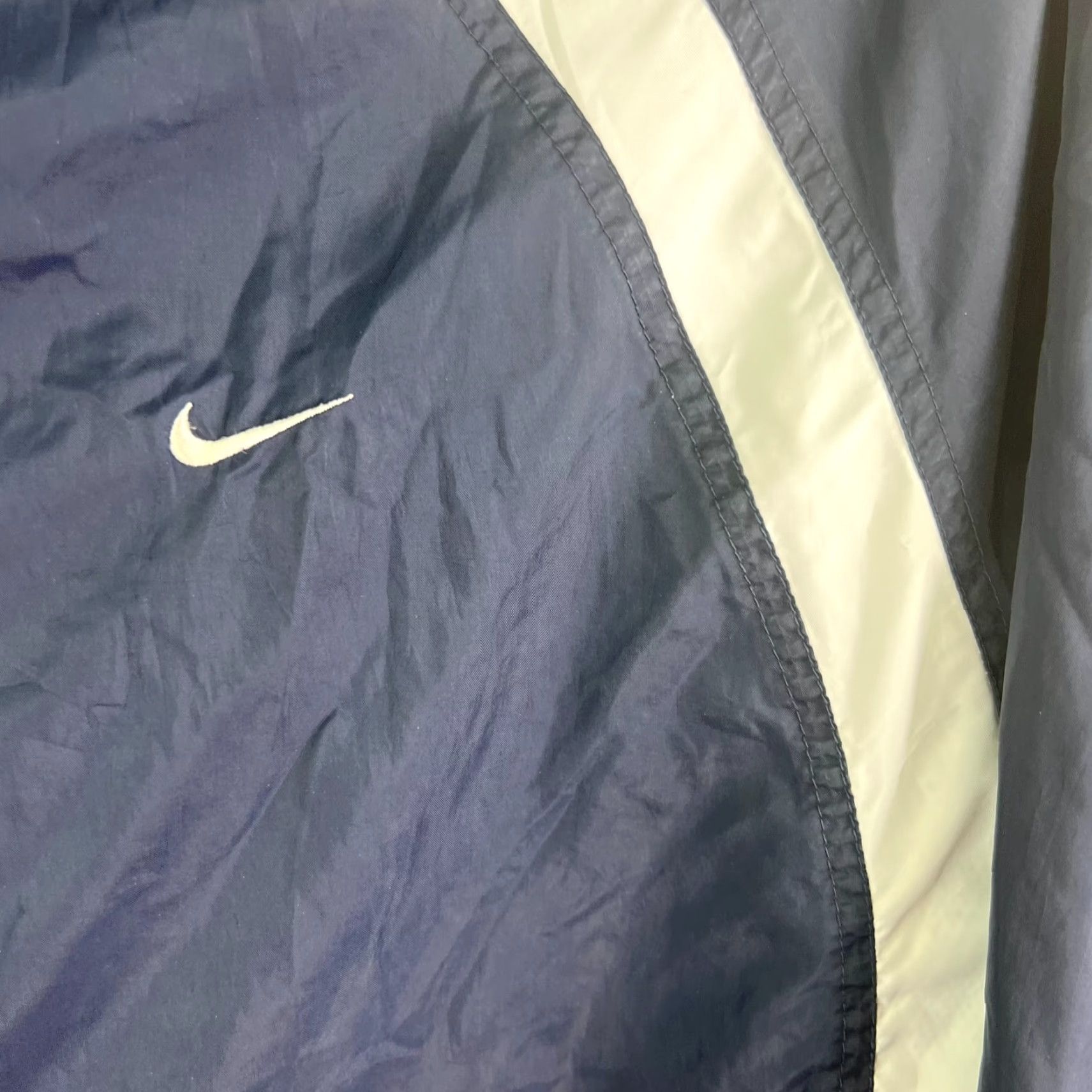 Nike VINTAGE Nike Wind Breaker Full Zip Jacket Mens 2XL Blue Geometric 90s Retro Sports Windbreaker Dri-FIT Size US XXL / EU 58 / 5 - 3 Thumbnail
