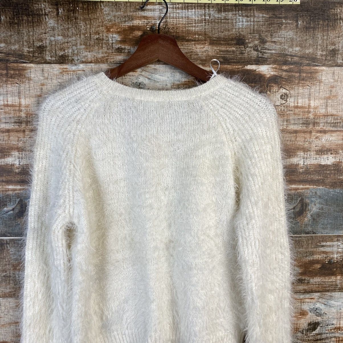 Other DL Ingni White Mohair shaggy fur japan Knitwear #C1148 Size M / US 6-8 / IT 42-44 - 13 Thumbnail