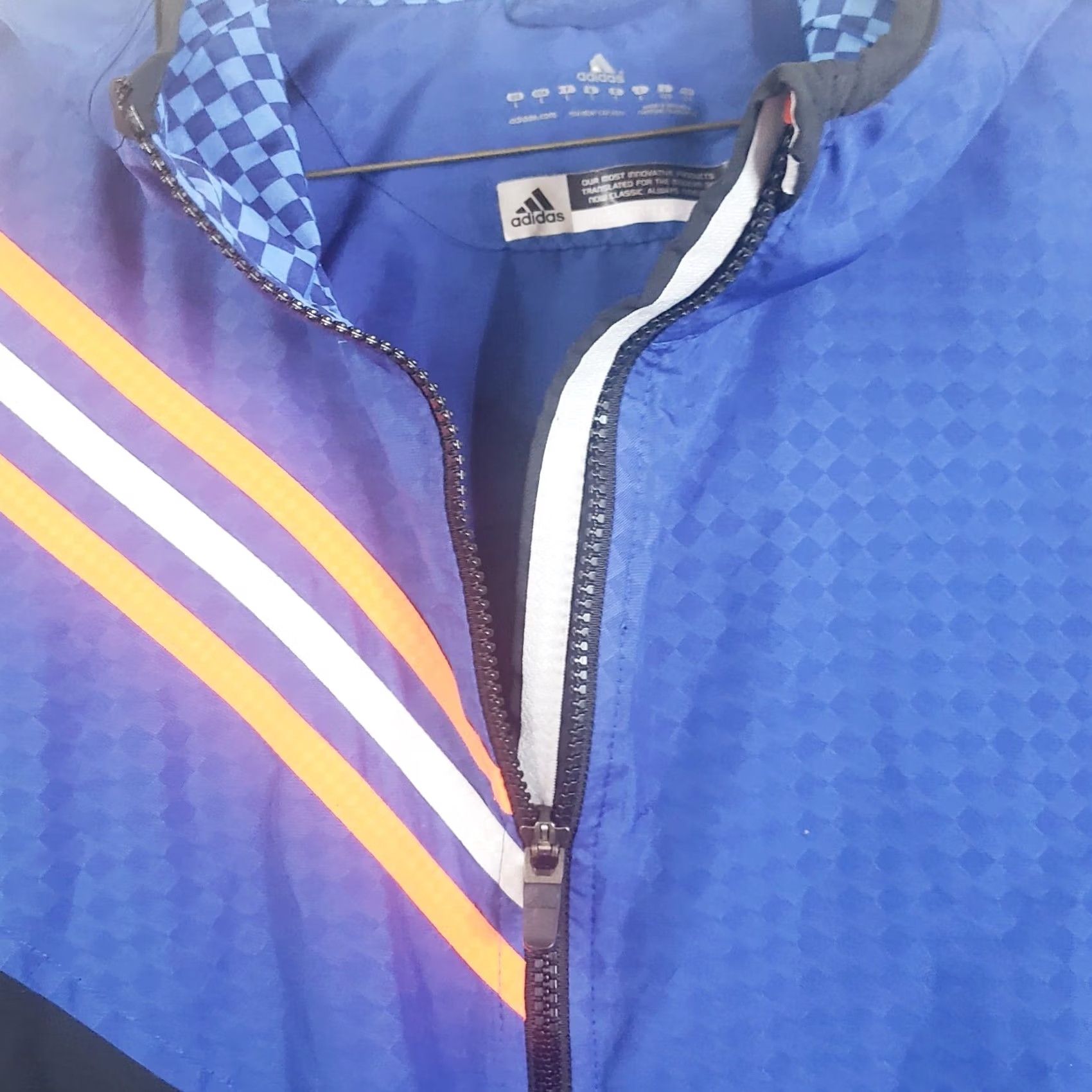 Adidas Adidas Track Jacket Mens L Blue Full Zip Hooded Clima Proof Striped Size US L / EU 52-54 / 3 - 7 Thumbnail
