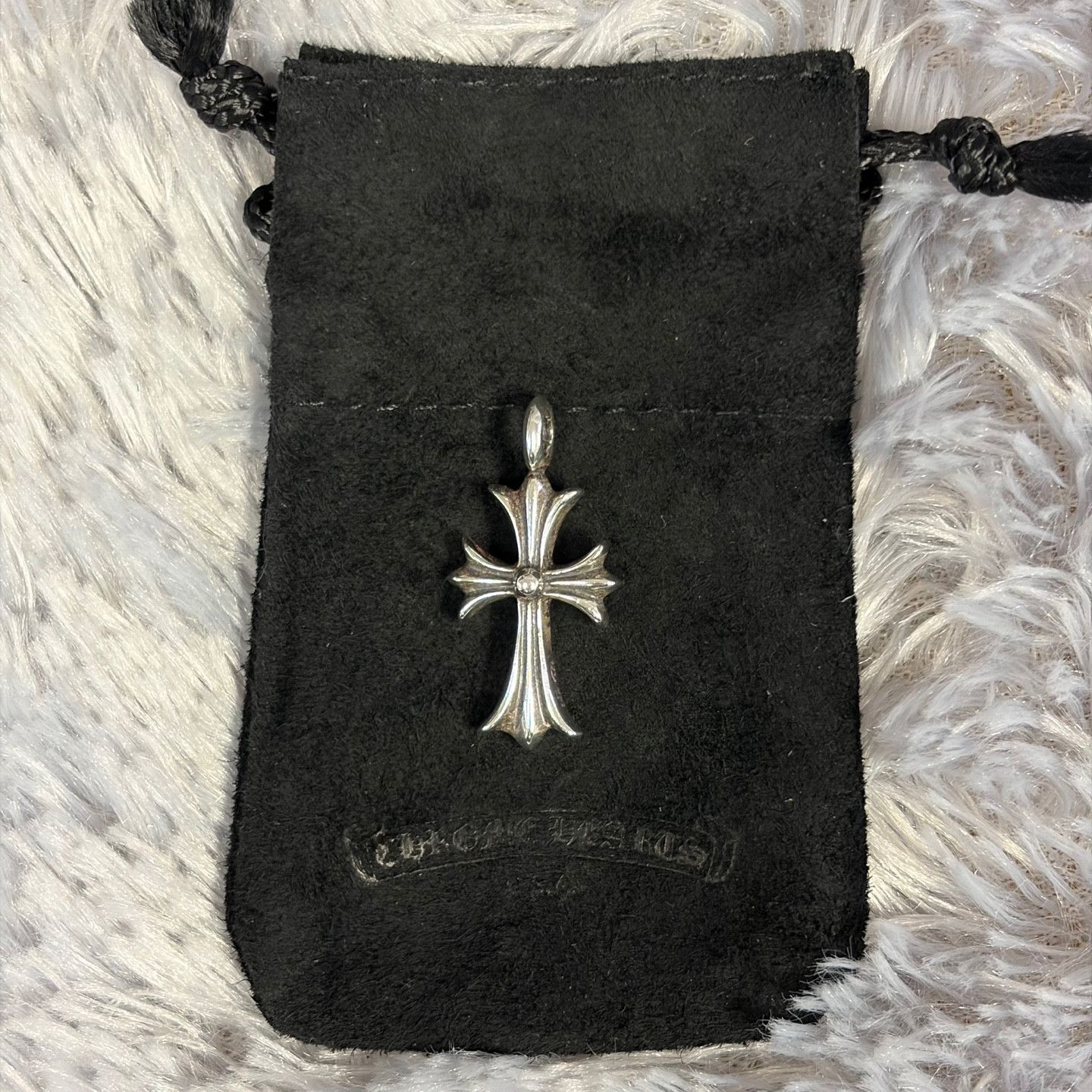 Chrome Hearts Tiny Cross Charm Silver with Pave Diamond Size ONE SIZE - 4 Thumbnail