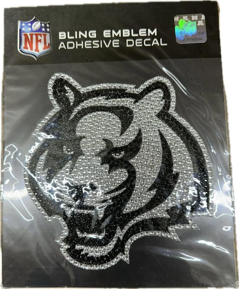 Designer Cincinnati Bengals Bling Emblem Decal Size ONE SIZE - 1 Thumbnail