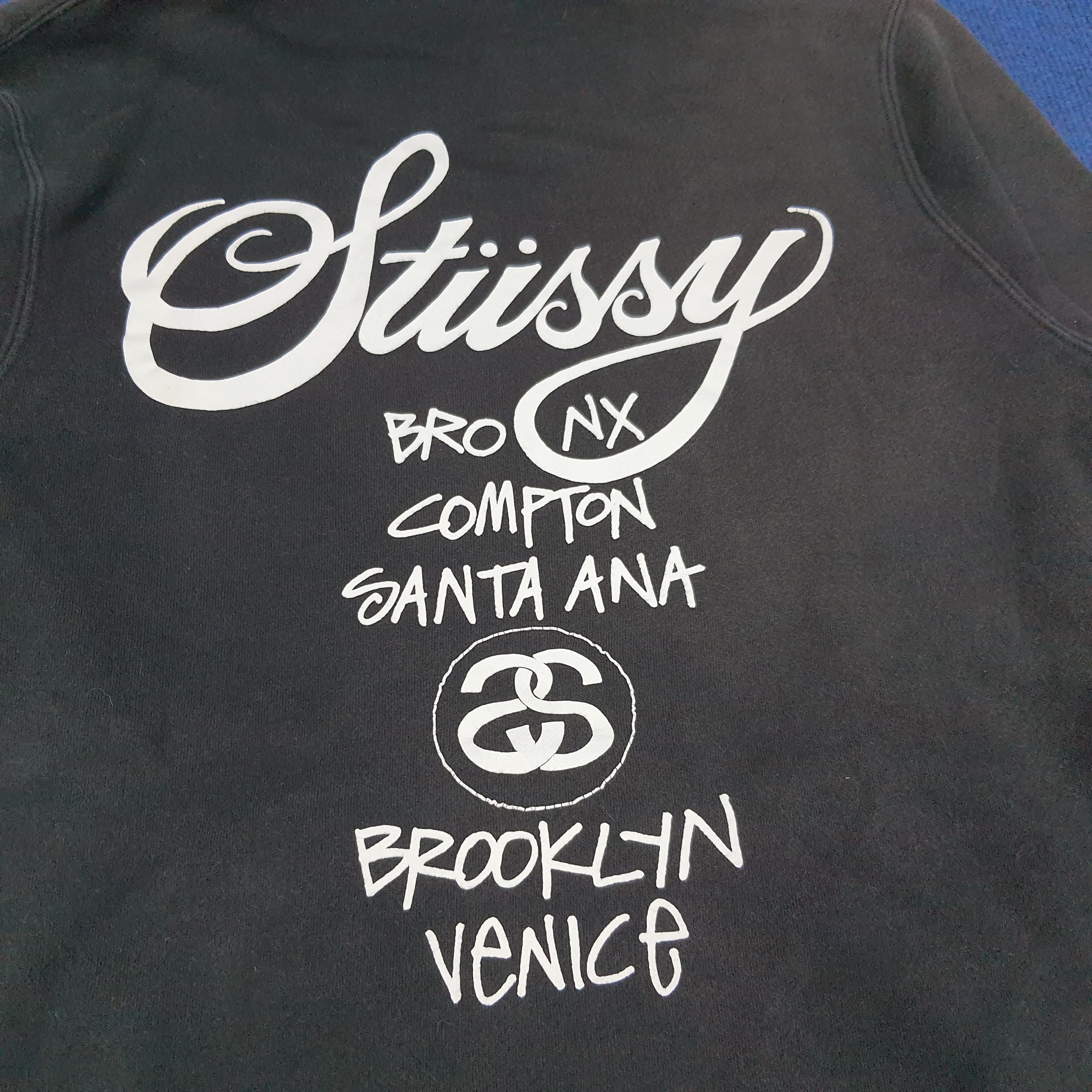 Stussy × Vintage Vintage Stussy Bronx Compton Santa Ana World Tour Hoodie Size US S / EU 44-46 / 1 - 2 Thumbnail