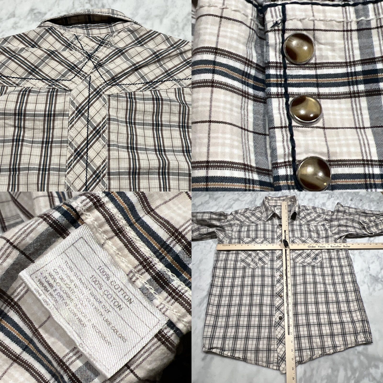 Ariat Ariat Retro Fit Shirt Mens Long Sleeve Pearl Snap Western Cowboy Rancher Plaid Multicolor Cotton Button-Up Yellowstone Regular Fit M Size US M / EU 48-50 / 2 - 8 Thumbnail