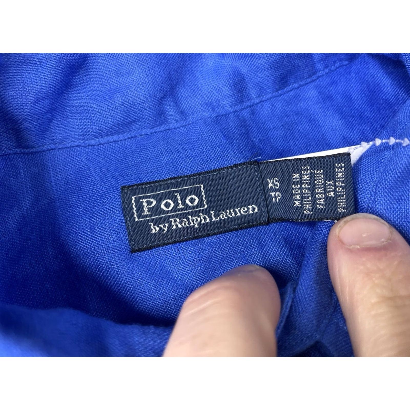 Polo Ralph Lauren VINTAGE Polo Ralph Lauren Blue Linen Button-Up Shirt Long Sleeve Men’s XS Size US XS / EU 42 / 0 - 4 Thumbnail
