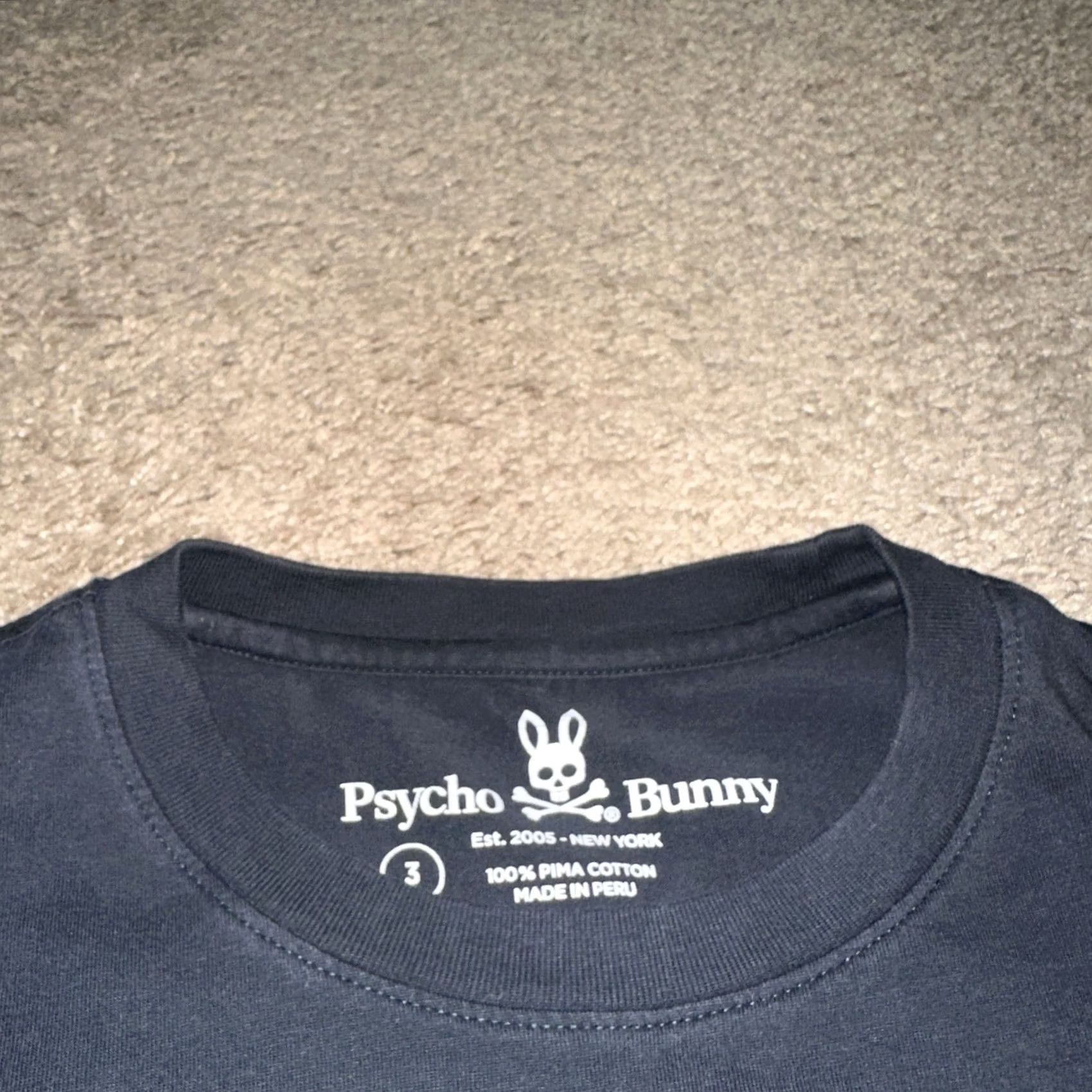 Psycho Bunny Psycho Bunny Shirt Men M Medium Graphic Print Black Crew Neck Short Sleeve Cotton Knit Logo Preppy All Seasons Seasonal T-Shirt Size US M / EU 48-50 / 2 - 4 Thumbnail