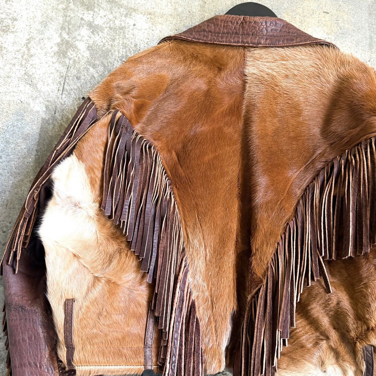 Vintage 1/1 VINTAGE Leather Pony Hair Western Fringe Rider Jacket Size US M / EU 48-50 / 2 - 9 Thumbnail