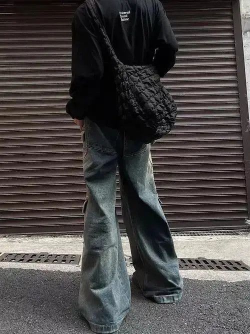 Japanese Brand × Jean Yellow mud-dyed gradient velcro large pocket cargo jeans Size US 32 / EU 48 - 2 Thumbnail