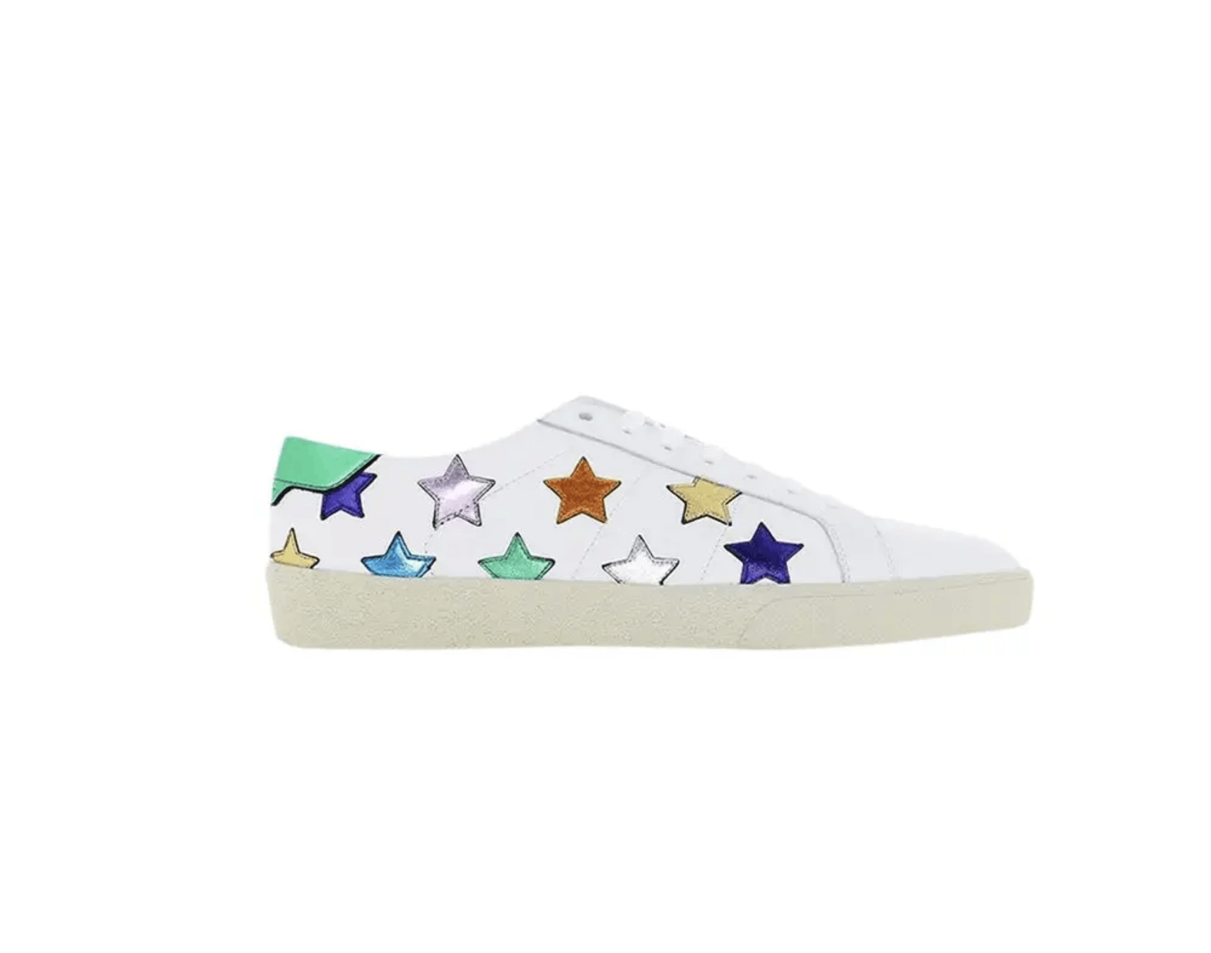 Saint Laurent Paris Saint Laurent - Court Leather Trainers with Stars - 38.5 Size US 8.5 / IT 38.5 - 2 Thumbnail