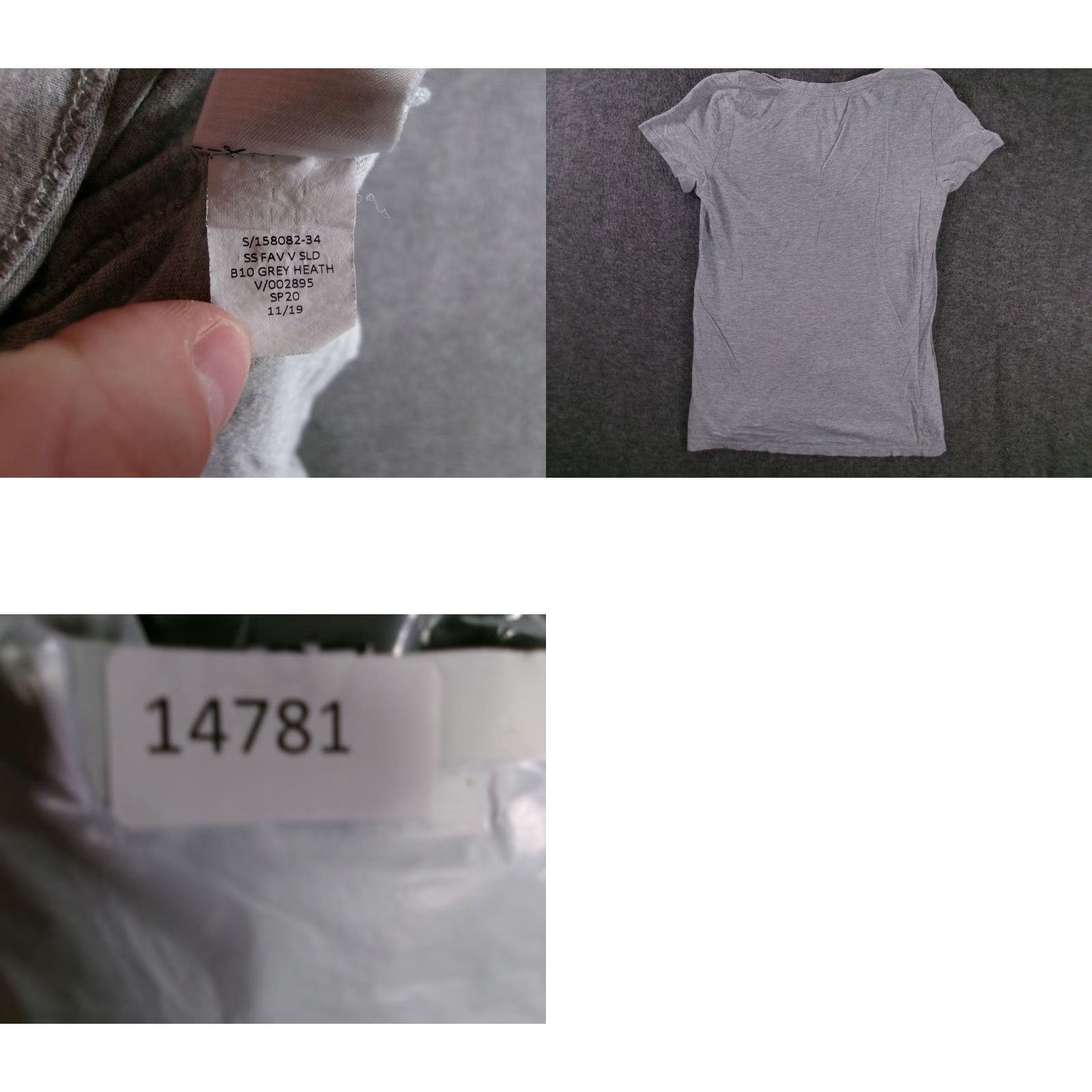 Gap Gap Women's Shirt Adult XS Gray V-Neck Lightweight Cotton-Blend Basic Tee Size XS / US 0-2 / IT 36-38 - 8 Thumbnail
