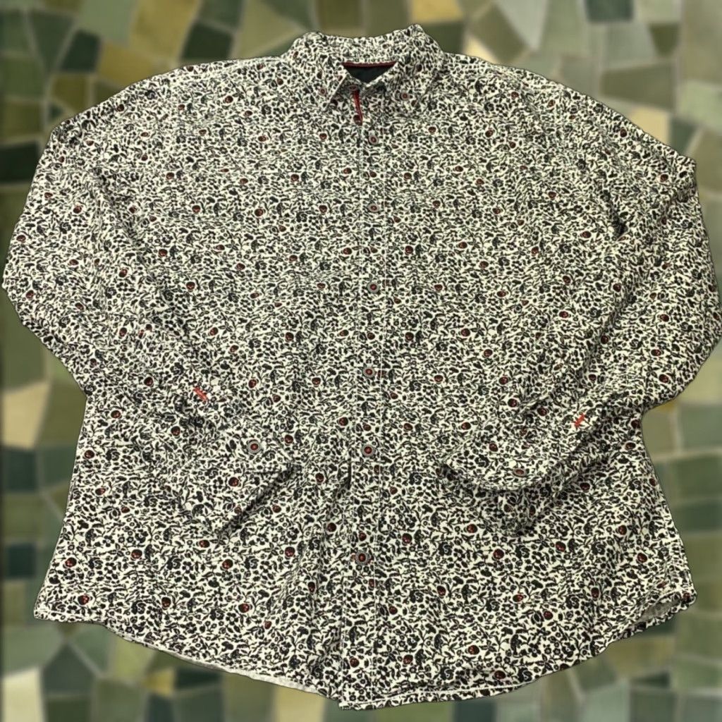 Vintage VINTAGE Geometrix By Drill Clothing Mens Shirt Small Black Slim Fit Floral Skulls AOP Size US S / EU 44-46 / 1 - 1 Thumbnail