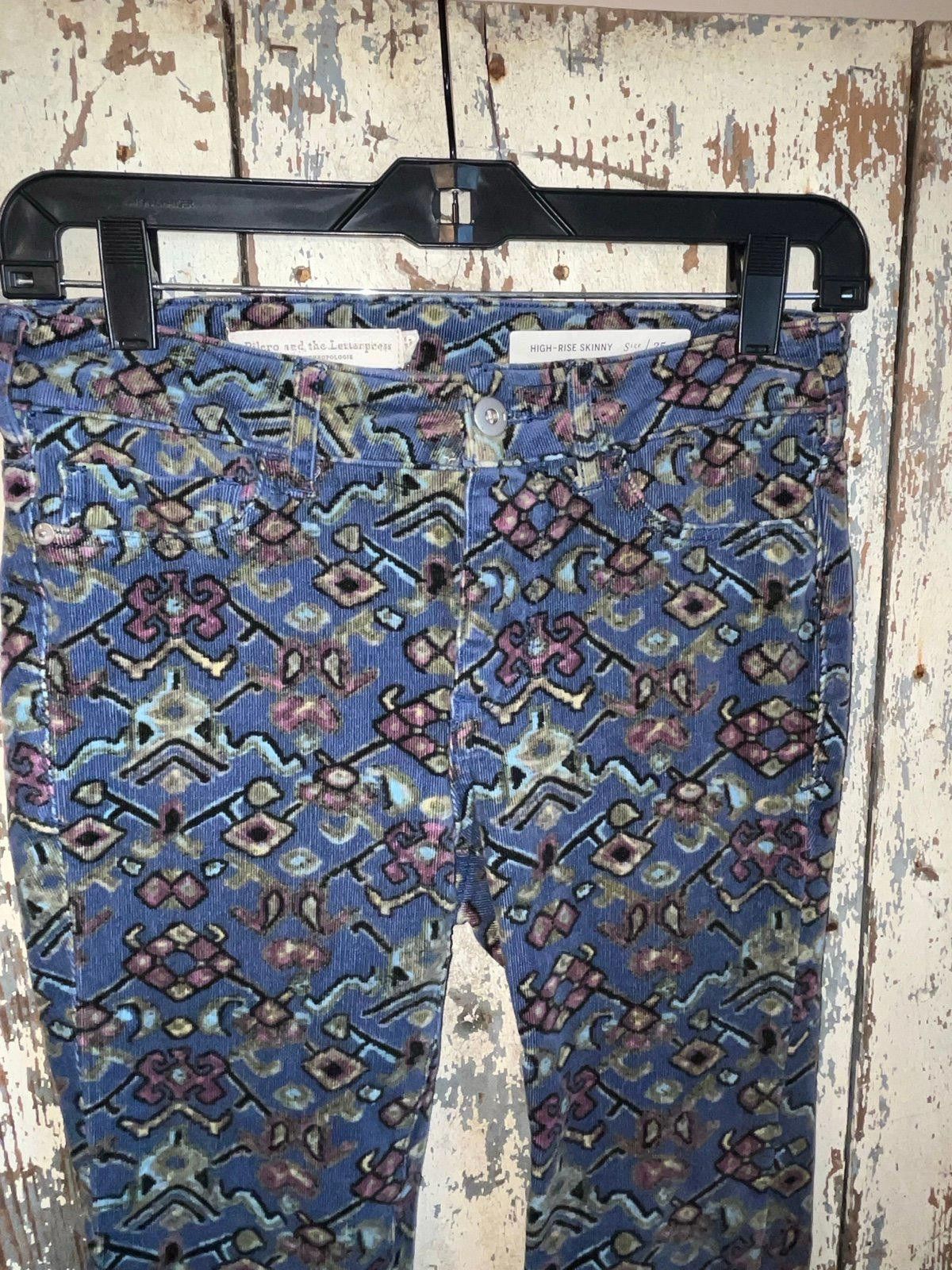Designer Pilcro & the Letterpress corduroy pants 25 High Rise Skinny Size 26" / US 2 / IT 38 - 2 Thumbnail