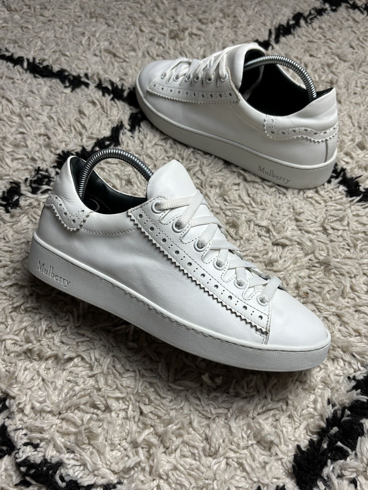 Mulberry Mulberry White Leather Low Top Sneakers Trainers Size US 6 / IT 36 - 1 Thumbnail