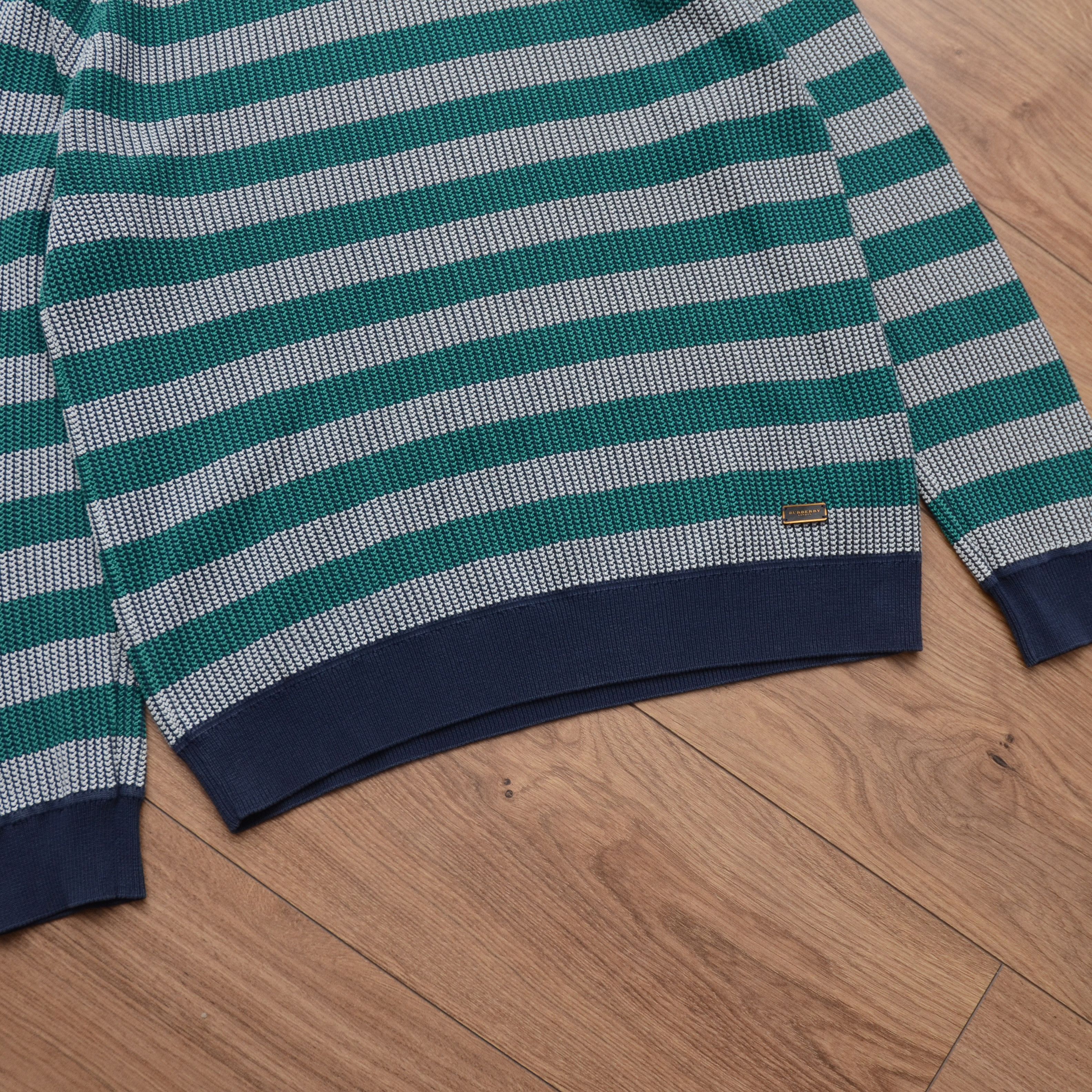 Burberry Burberry Striped Sweater Knit Green Gray Men's Crewneck Size US M / EU 48-50 / 2 - 8 Thumbnail