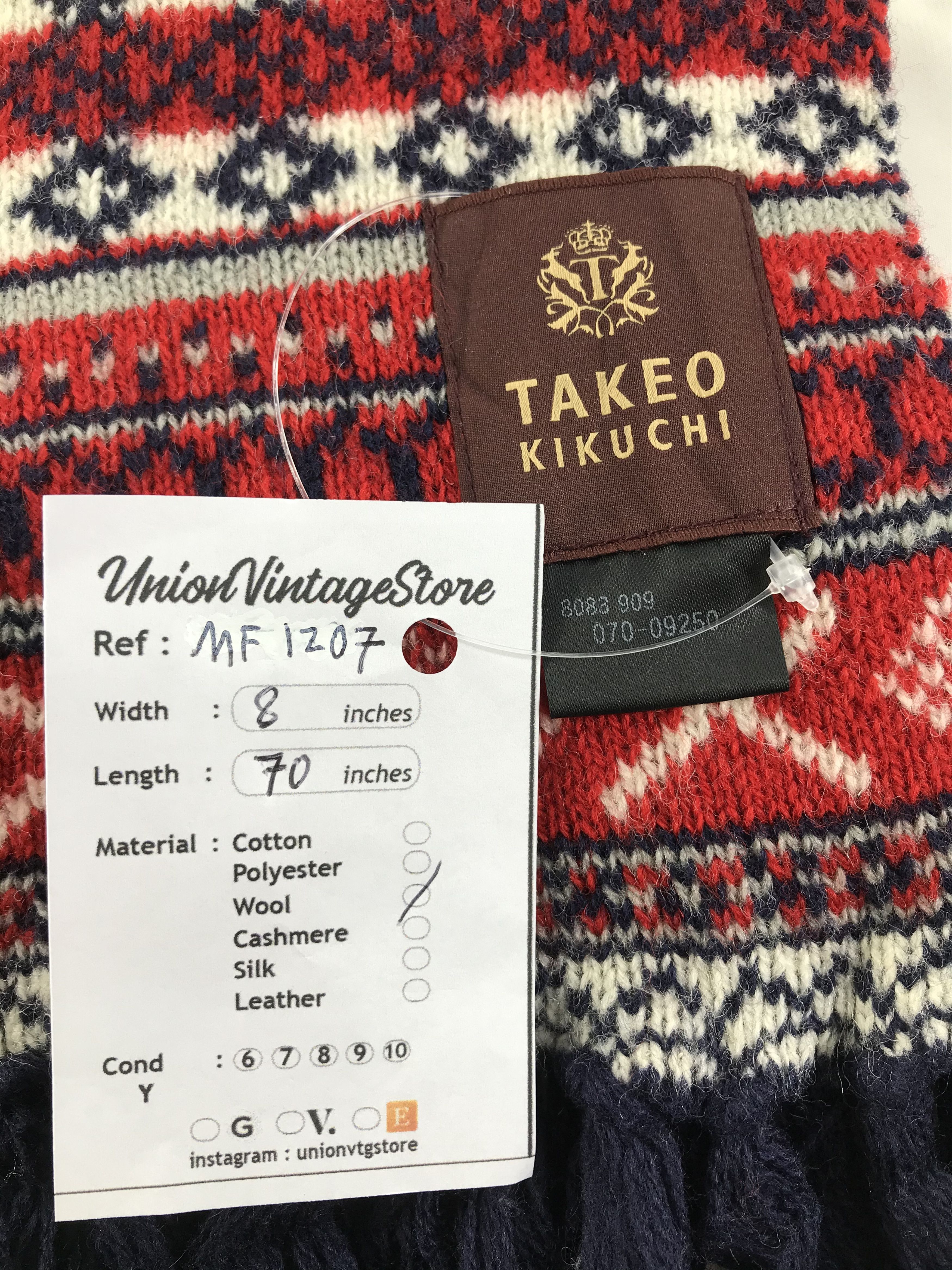 Takeo Kikuchi Vintage Takeo Kikuchi Scarf/Muffler/Neckwear MF1207 Size ONE SIZE - 4 Thumbnail