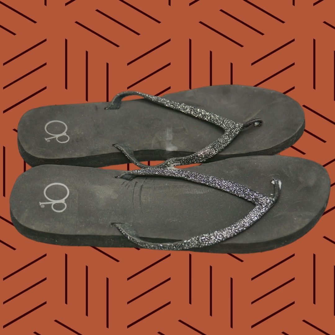 Ocean Pacific Ocean Pacific Black Glitter Flip Flops Size L (9) Women Slipper, Flip Flop, 9, Black, Glitter, Ocean Pacific, Women, Size L Size US 9 / IT 39 - 1 Thumbnail