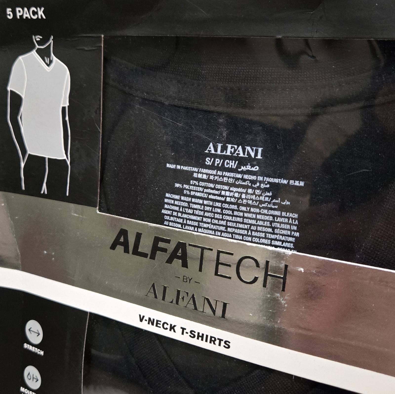 Alfani Alfani Black V Neck Tee, Set Of 5 Size US S / EU 44-46 / 1 - 4 Thumbnail