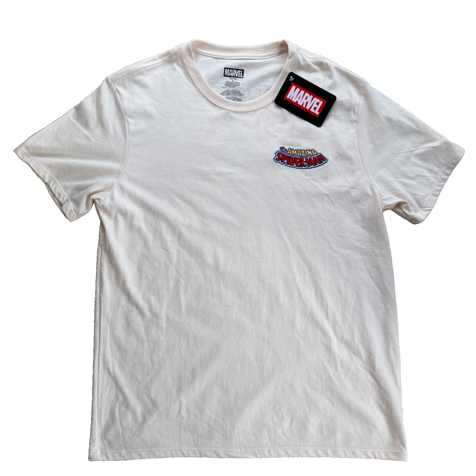 Marvel Comics Marvel Spider Man Comic Tee Large Cream Vintage Graphic Size US L / EU 52-54 / 3 - 1 Thumbnail