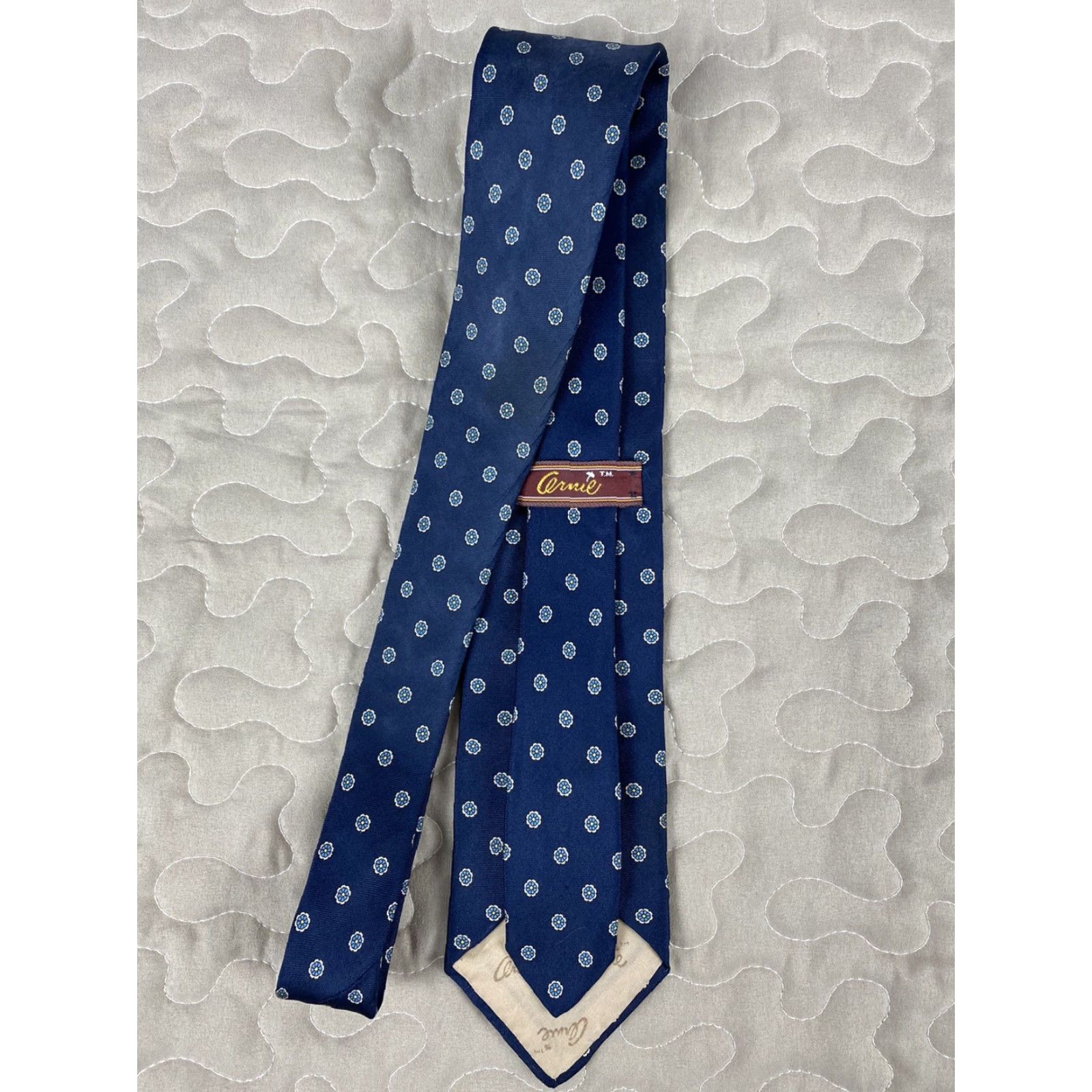Vintage VINTAGE Cernie Tie Silk Navy Blue 57x3 Men Neck Tie Silk Navy Blue Mens Tie 57x3 Blue Silk Cernie Merc Vintage? Size ONE SIZE - 4 Thumbnail