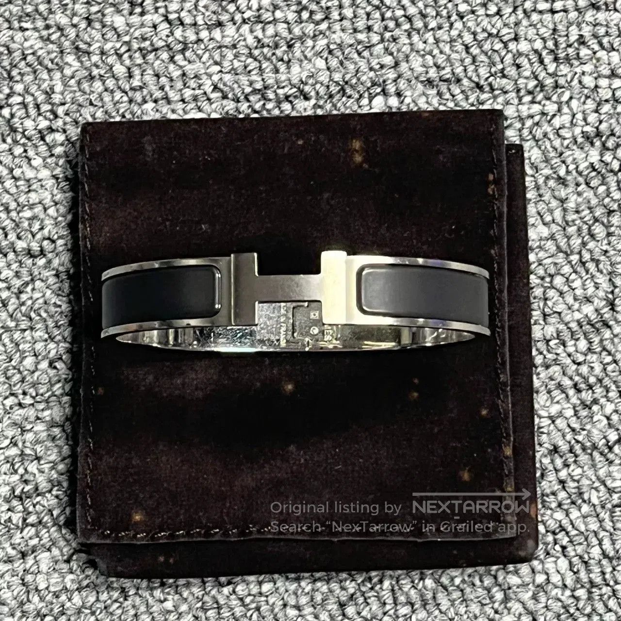Hermes Hermes Matte Black H Open Adjustable Bracelet. Size ONE SIZE - 2 Thumbnail